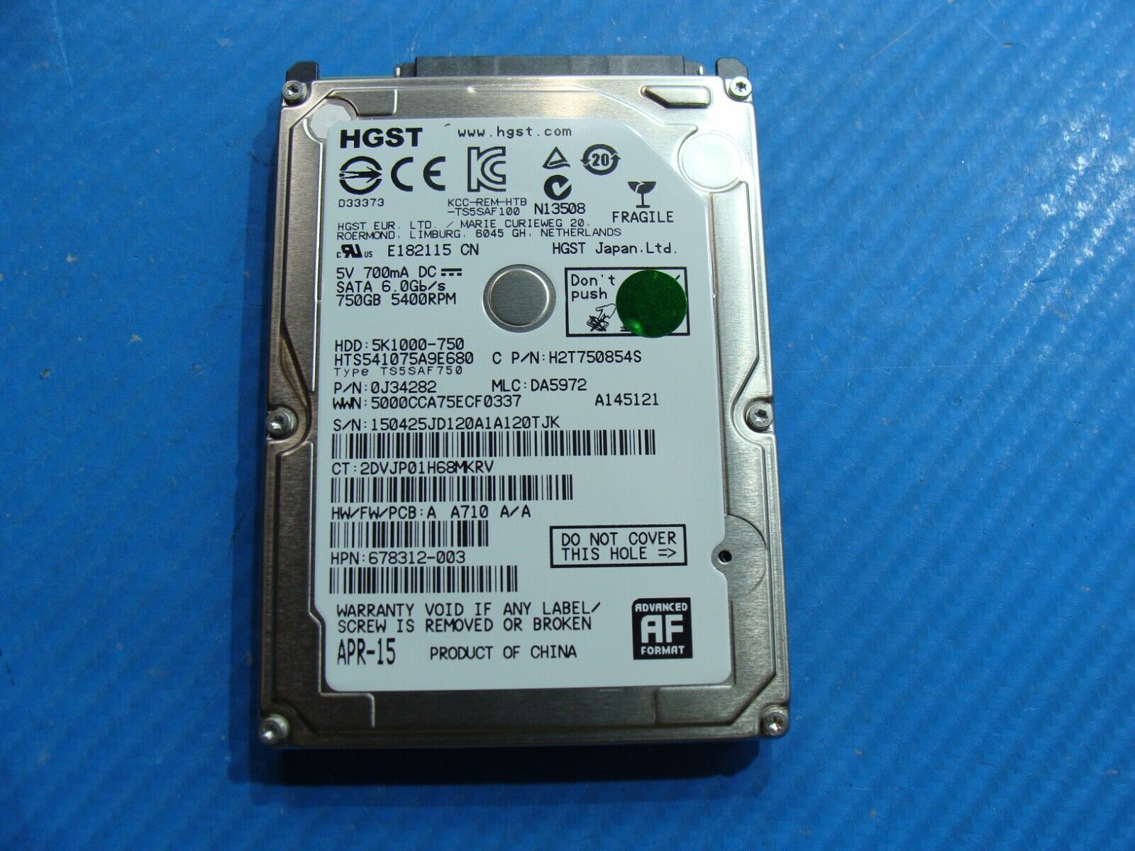 HP 17-g015dx HGST 750GB SATA 2.5