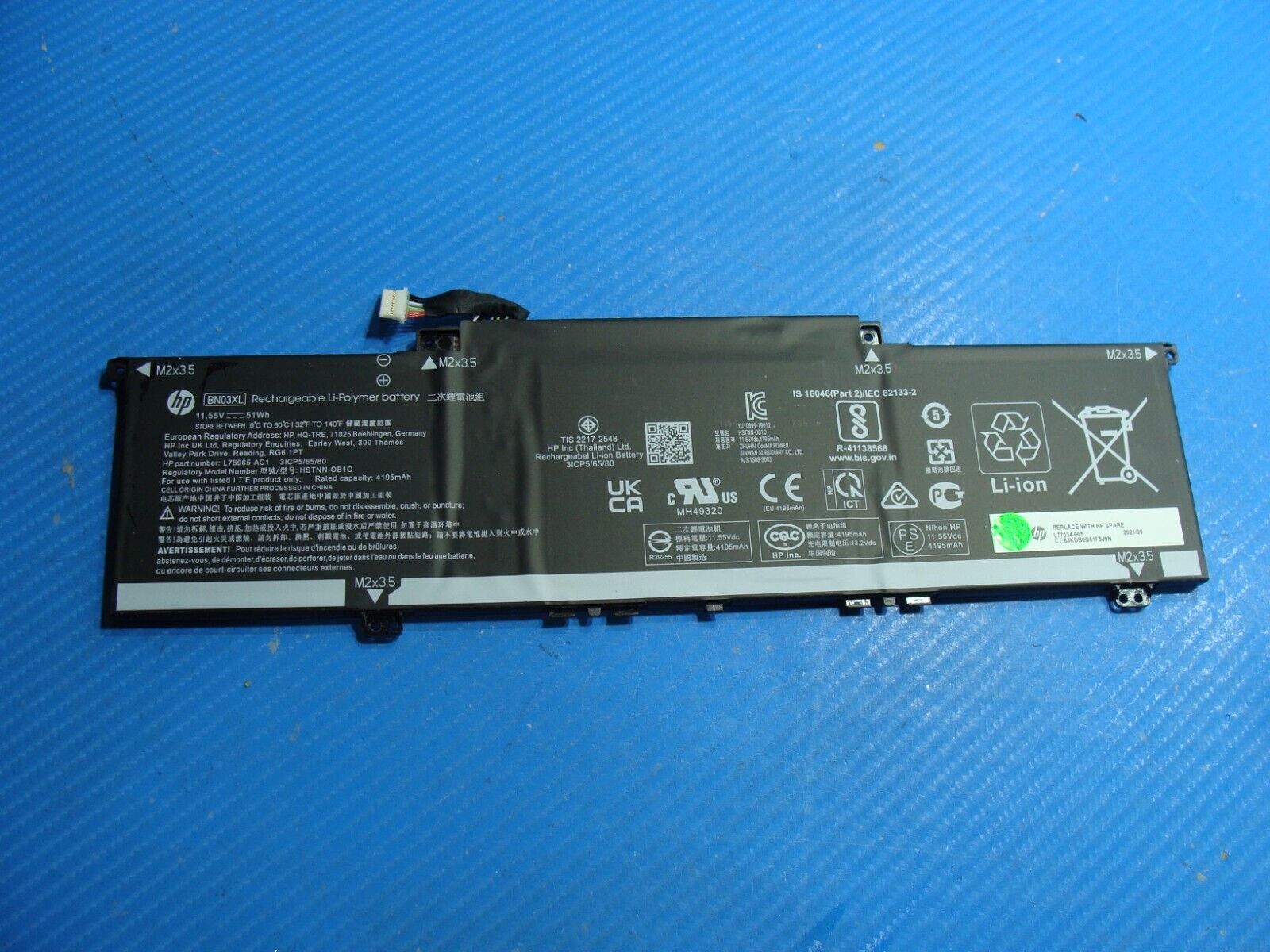 HP Envy x360 13m-bd1033dx 13.3" Battery 11.55V 51Wh 4195mAh BN03XL L77034-005