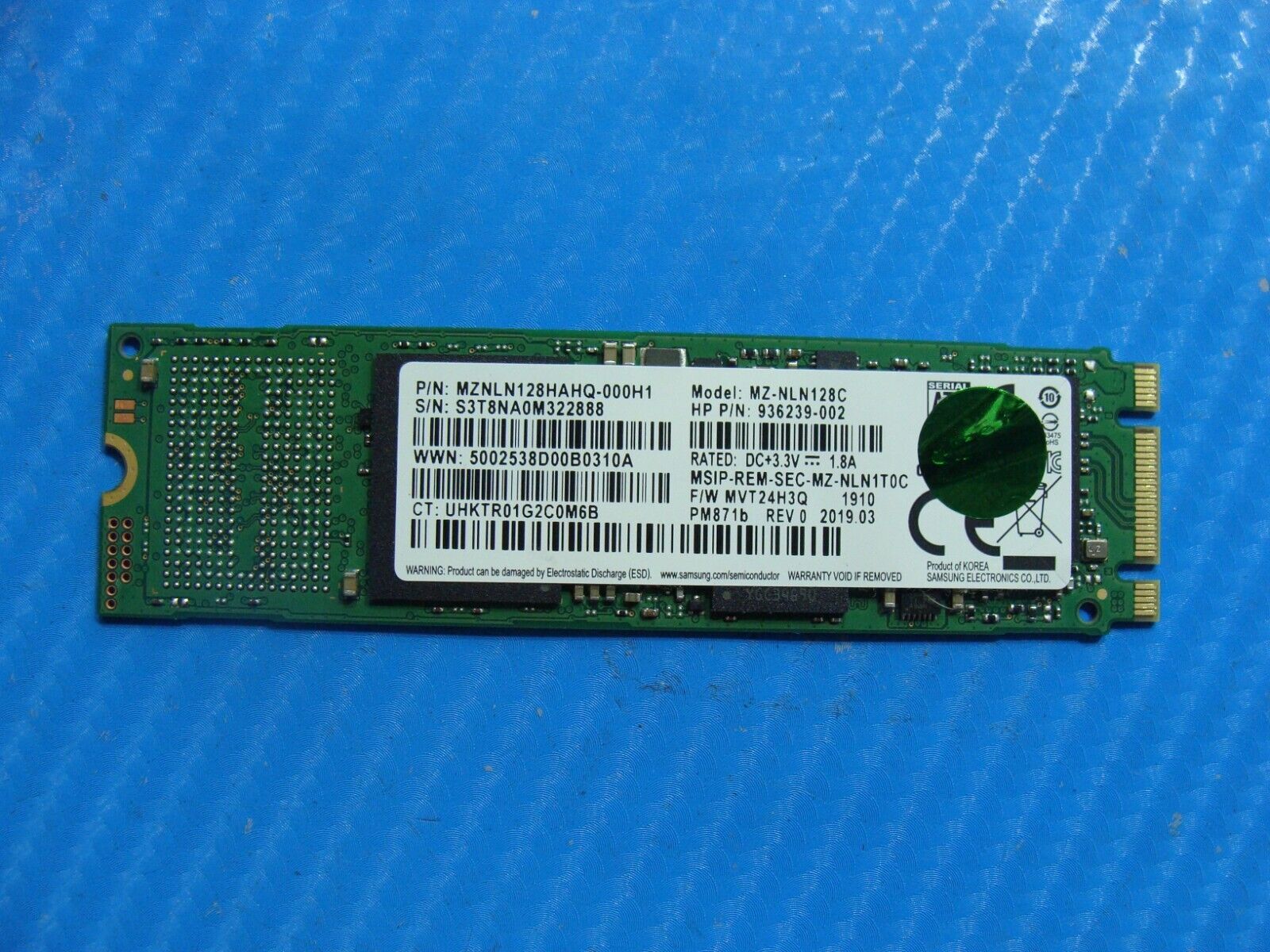 HP 14m-dh0001dx Samsung 128GB SATA M.2 SSD Solid State Drive MZNLN128HAHQ-000H1