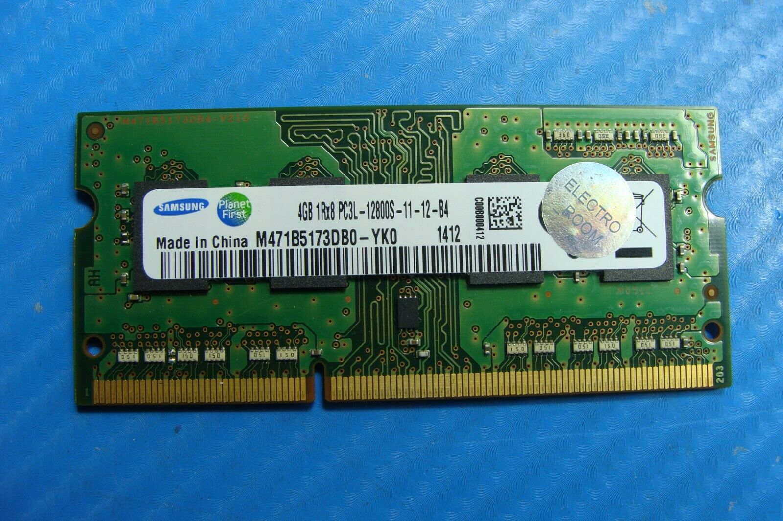 HP 15-f009wm Laptop Samsung 4GB Memory pc3l-12800s-11-12-b4 m471b5173db0-yk0 
