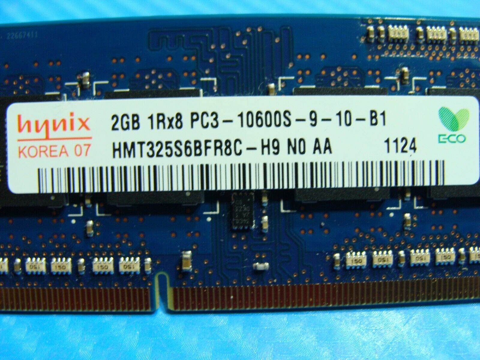 MacBook A1278 Hynix 2GB Memory RAM PC3-10600S SO-DIMM HMT325S6BFR8C-H9 661-5860 - Tested Computer Laptop Parts