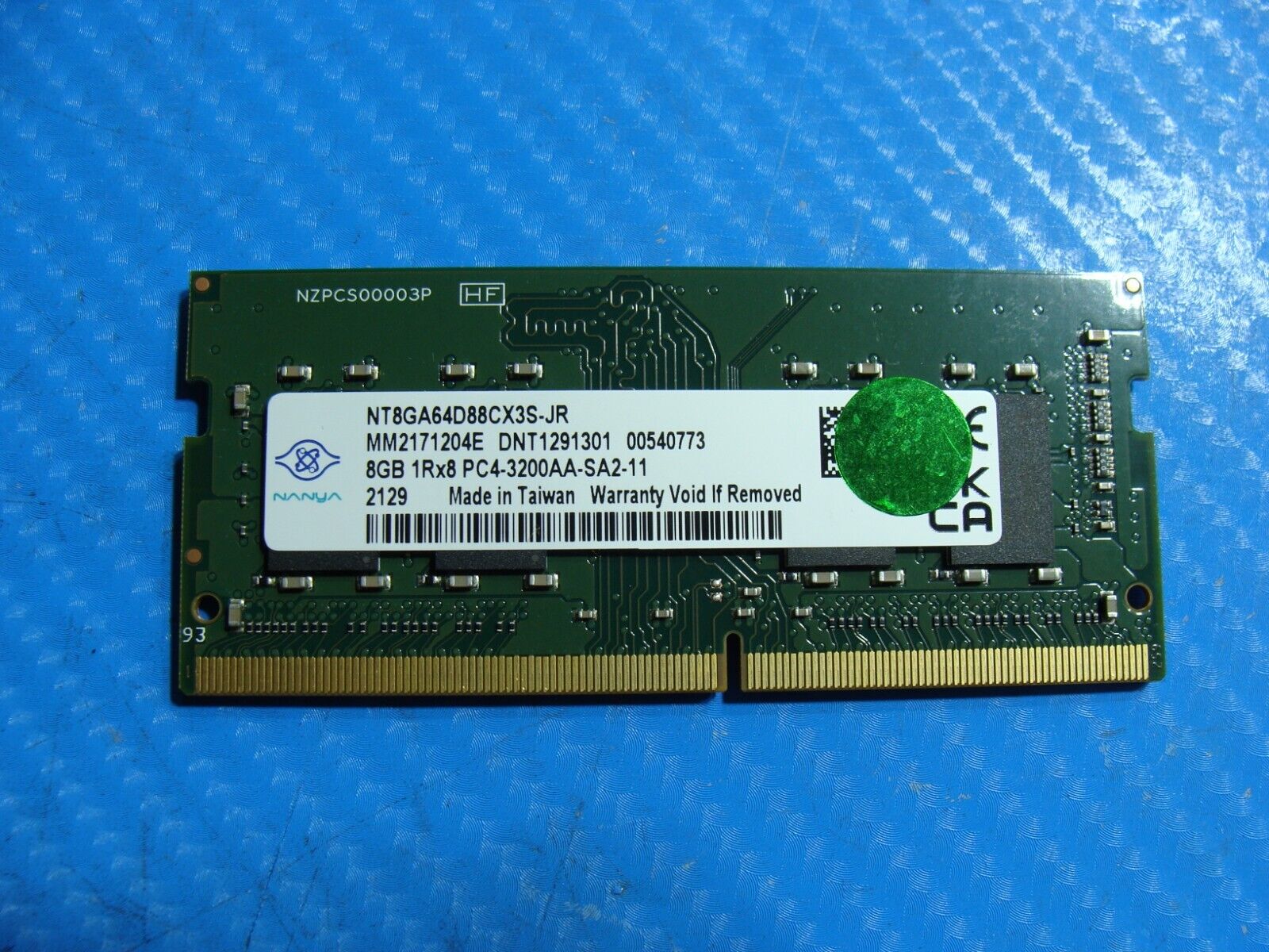 HP 15-eg0025nr So-Dimm Nanya 8Gb 1Rx8 Memory PC4-3200AA-SA2-11 NT8GA64D88CX3S-JR