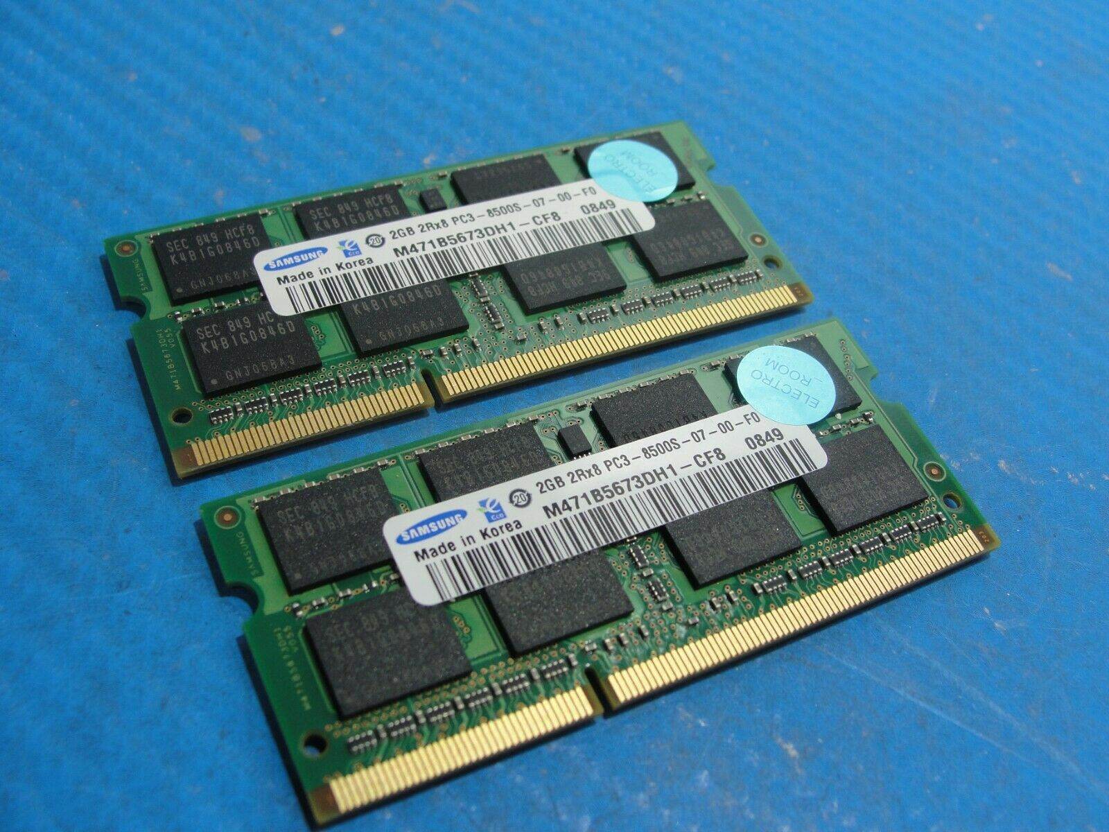 Apple A1286 Samsung 4GB (2x2GB) PC3-8500S SO-DIMM Memory RAM M471B5673DH1-CF8 - Tested Computer Laptop Parts