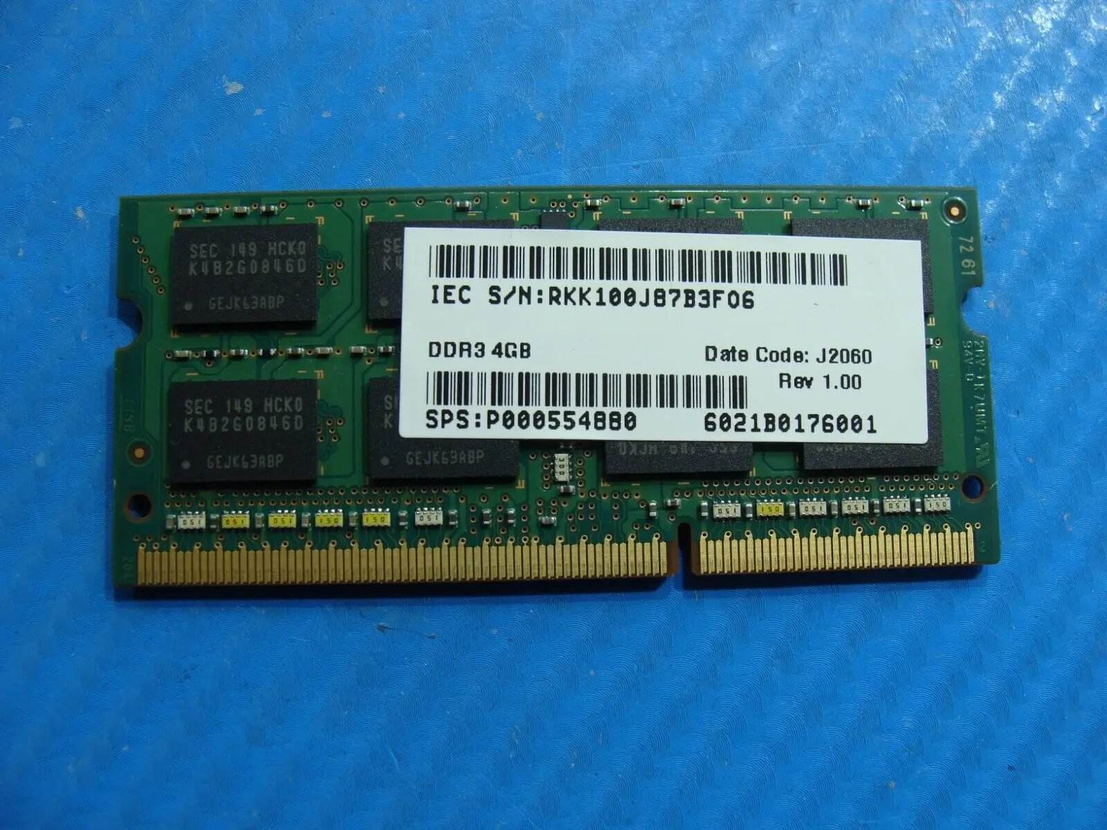 Toshiba P875-S7200 So-Dimm Samsung 4GB 2Rx8 Memory PC3-12800S M471B5273DH0-CK0 - Tested Computer Laptop Parts