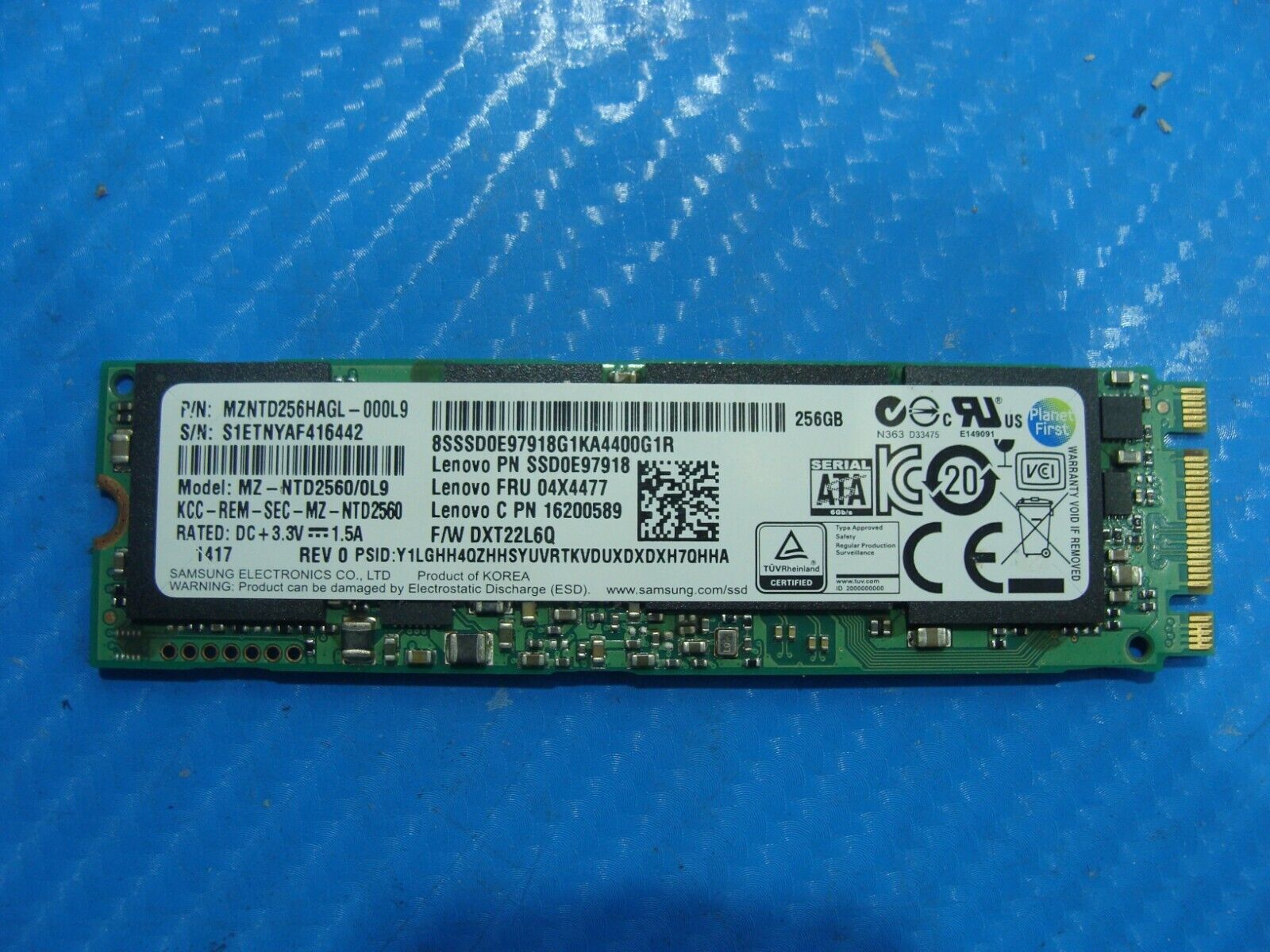 Acer Spin SP513-51 Samsung 256GB SATA M.2 SSD Solid State Drive MZ-NTD2560/0L9