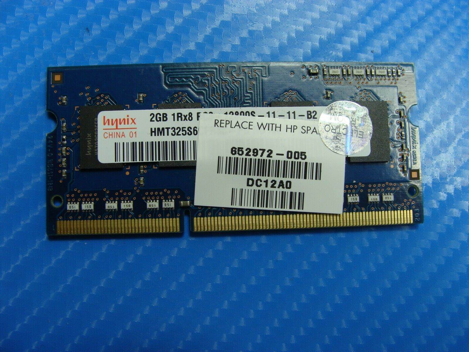 HP 14-b017cl Hynix 2GB 1Rx8 PC3-12800S SO-DIMM Memory RAM 652972-005 - Tested Computer Laptop Parts