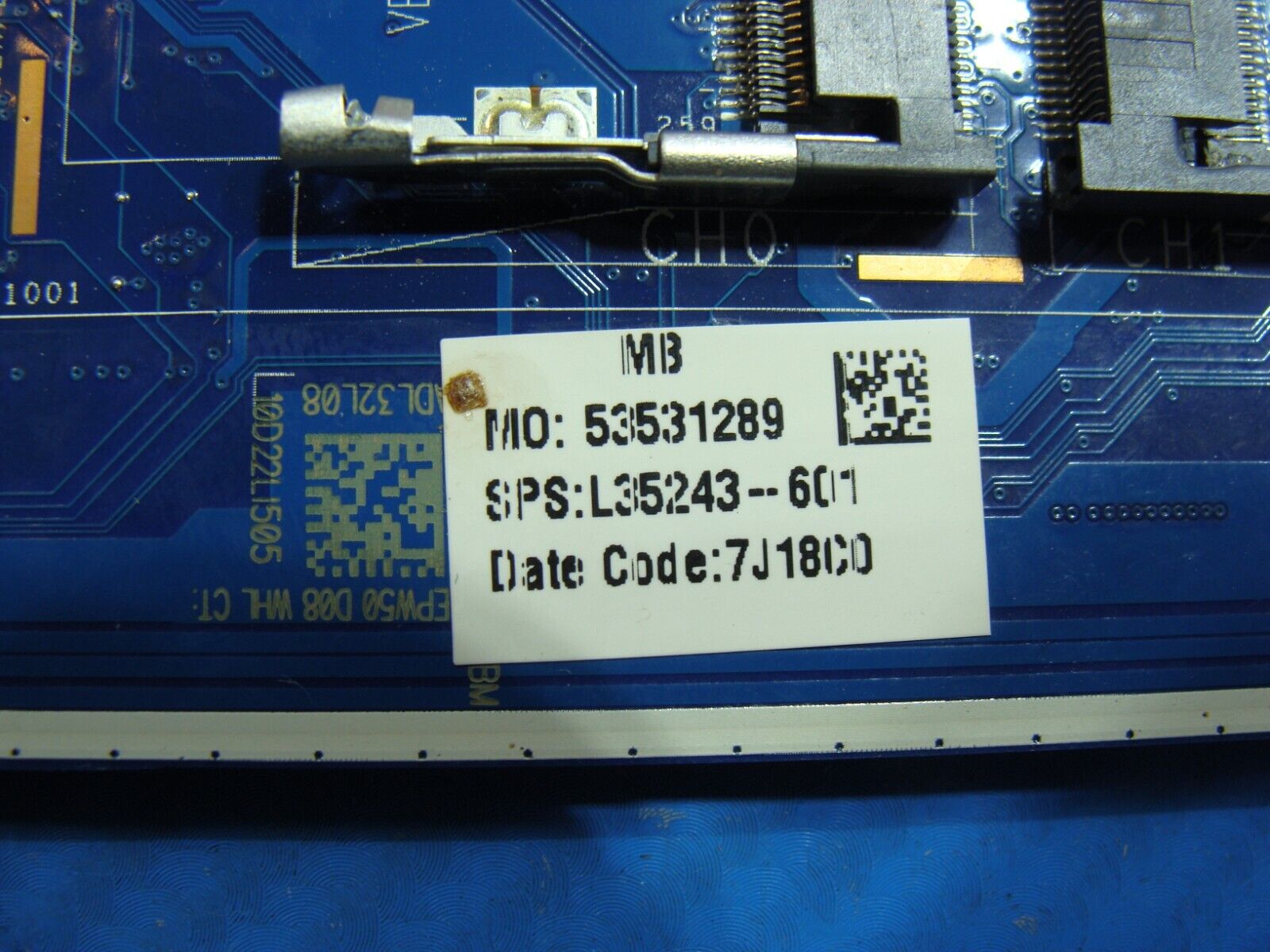 HP 15-da1006ne 15.6 OEM i7-8565U 1.8GHz MX130 4GB Motherboard L35243-601 AS IS