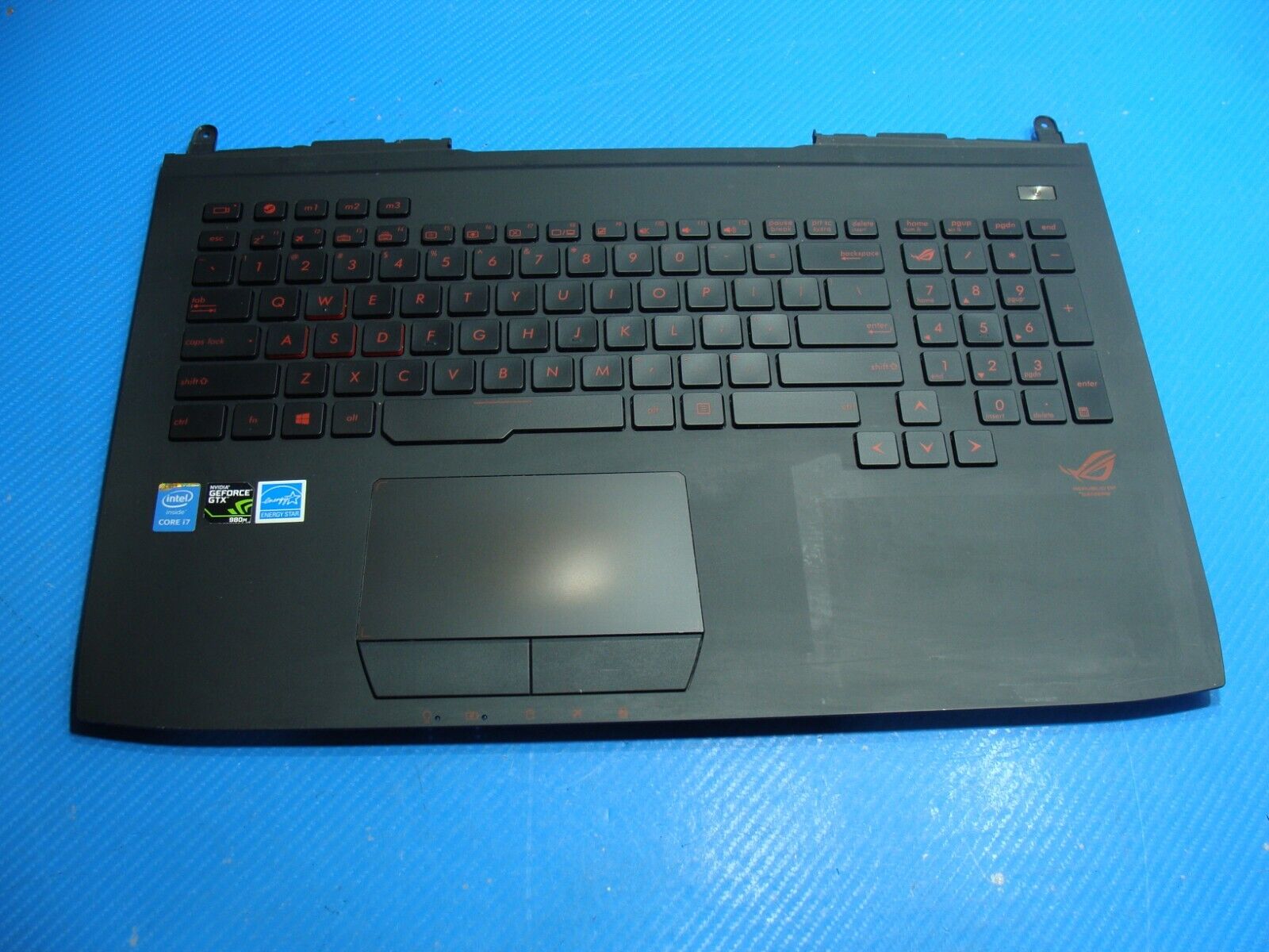 Asus ROG 17.3” G751JY-DH71 OEM Palmrest w/BL Keyboard TouchPad 13NB06G1AP0201