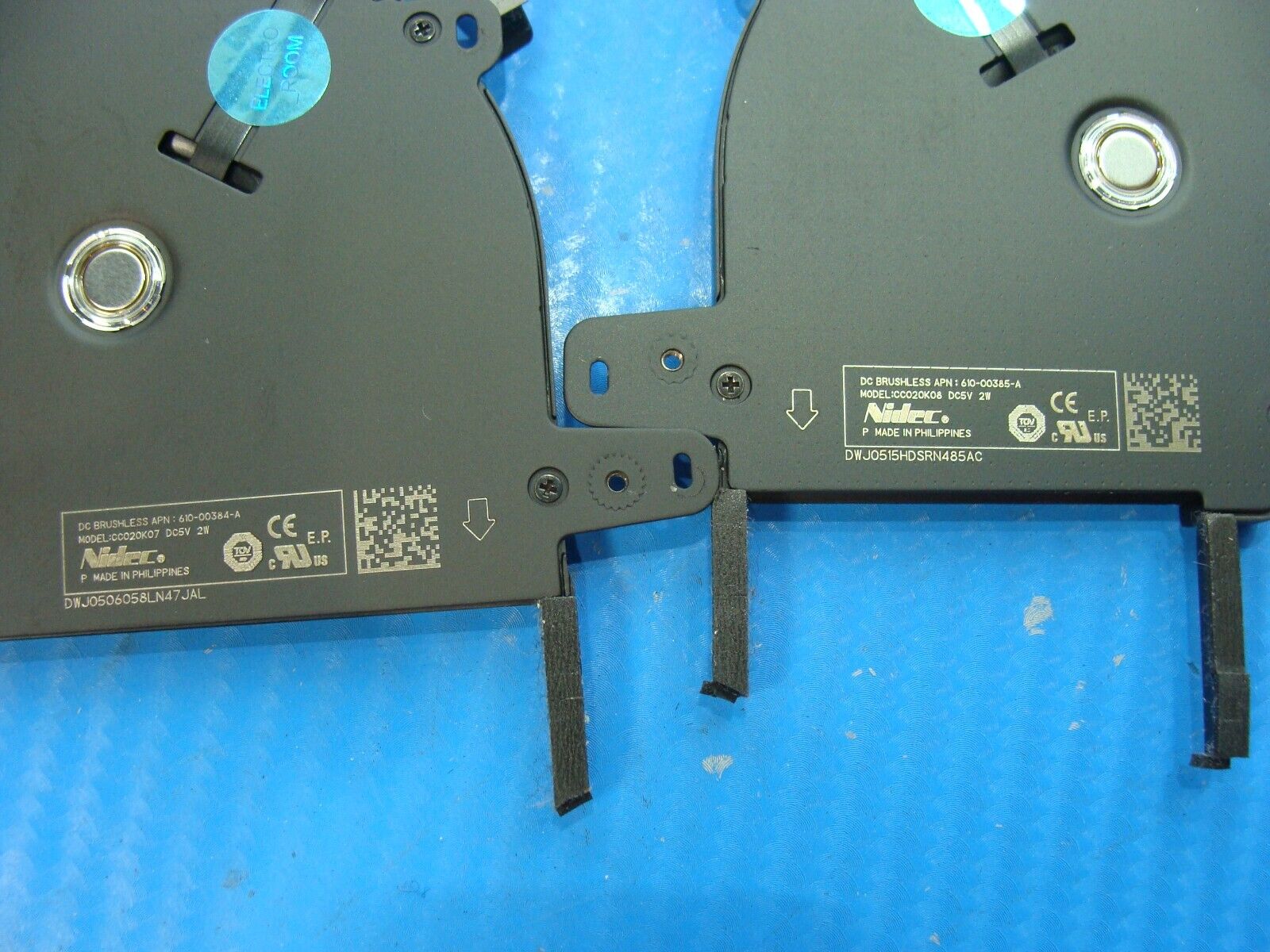 MacBook Pro A2251 13 Mid 2020 MWP42LL/A Left & Right Cooling Fan 923-04237