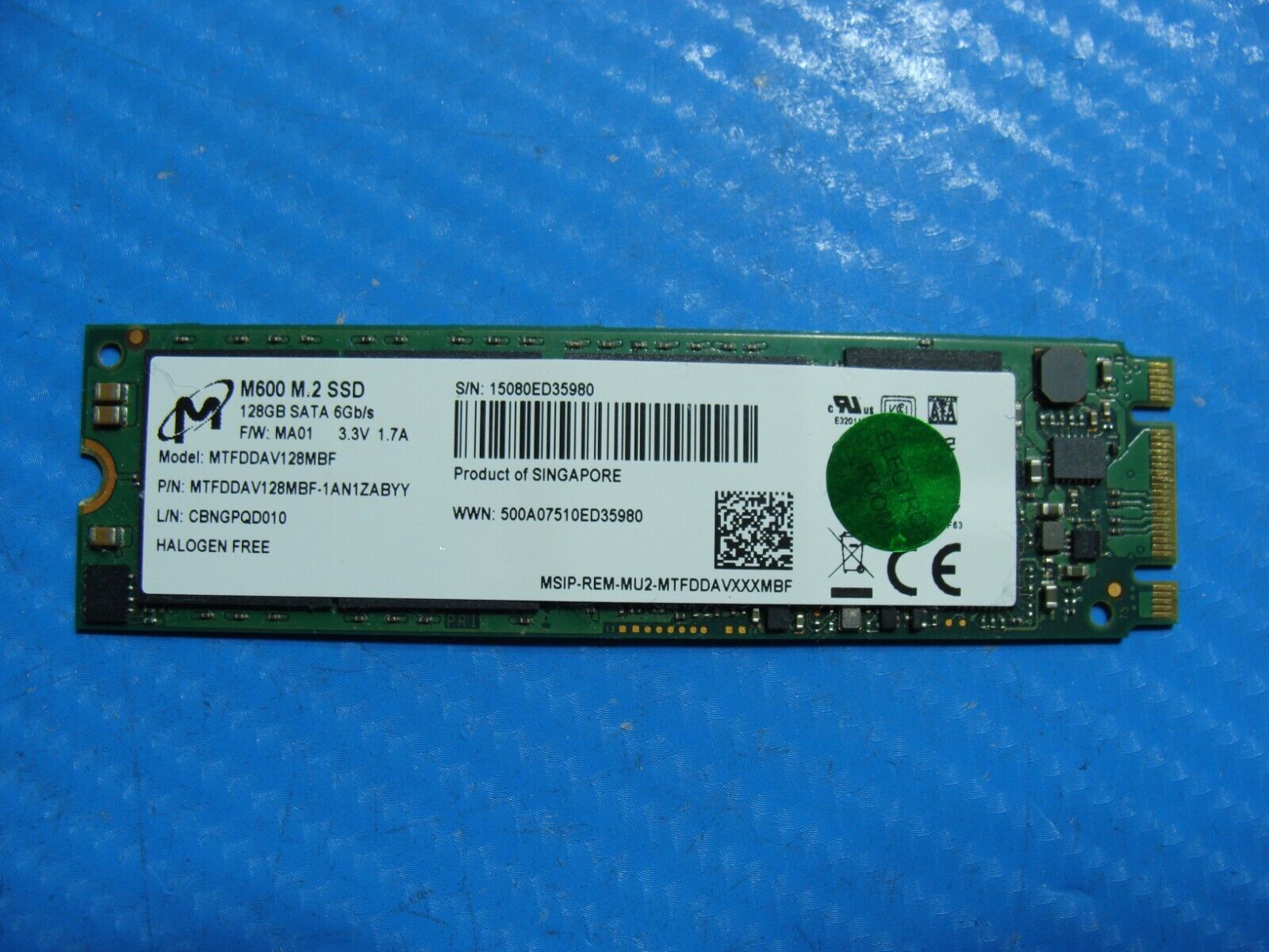 Asus GL552JX Micron M600 128GB M.2 SATA SSD Solid State Drive MTFDDAV128MBF