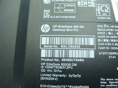 OB 2YR WRTY WIFI+BT HP EliteDesk 800 G6 i5-10500T 2.30GHz 8GB RAM 512GB SSD W10P
