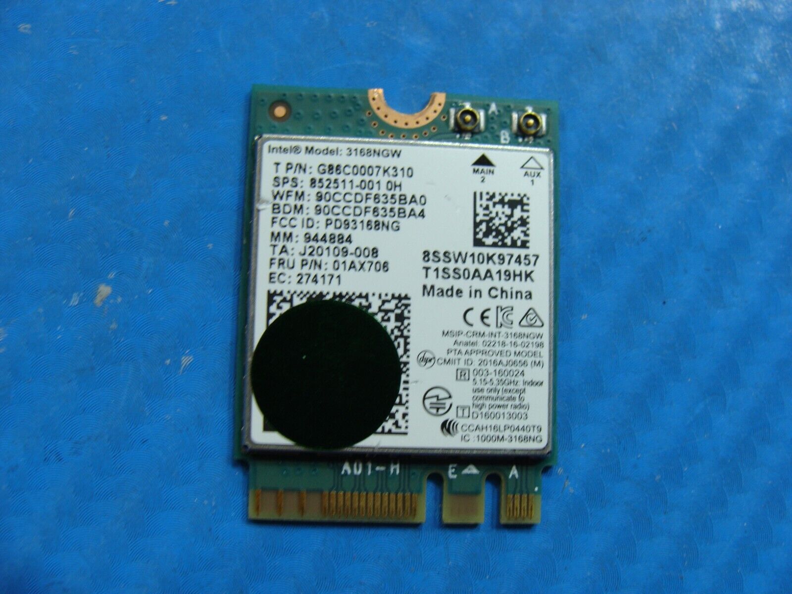 CyberPowerPC C-Series OEM Desktop Wireless WiFi Card 3168NGW 852511-001 01AX706