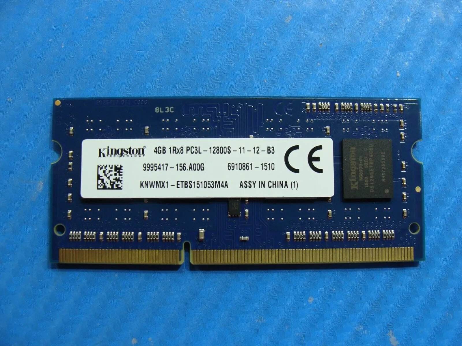 Dell 17 5758 So-Dimm Kingston 4GB 1Rx8 Memory Ram PC3L-12800S KNWMX1-ETBS - Tested Computer Laptop Parts