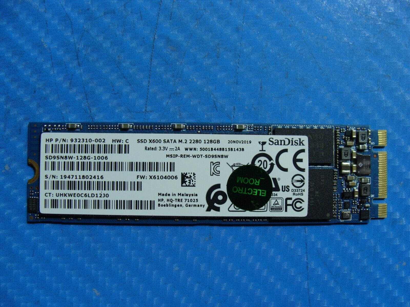 HP 840 G6 SanDisk x600 128Gb Sata M.2 Ssd Solid State Drive SD9SN8W-128G-1006