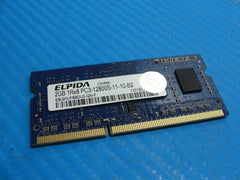 MacBook Pro A1278 Elpida 2GB PC3-12800S SODIMM Memory RAM EBJ20UF8BDU0-GN-F - Tested Computer Laptop Parts