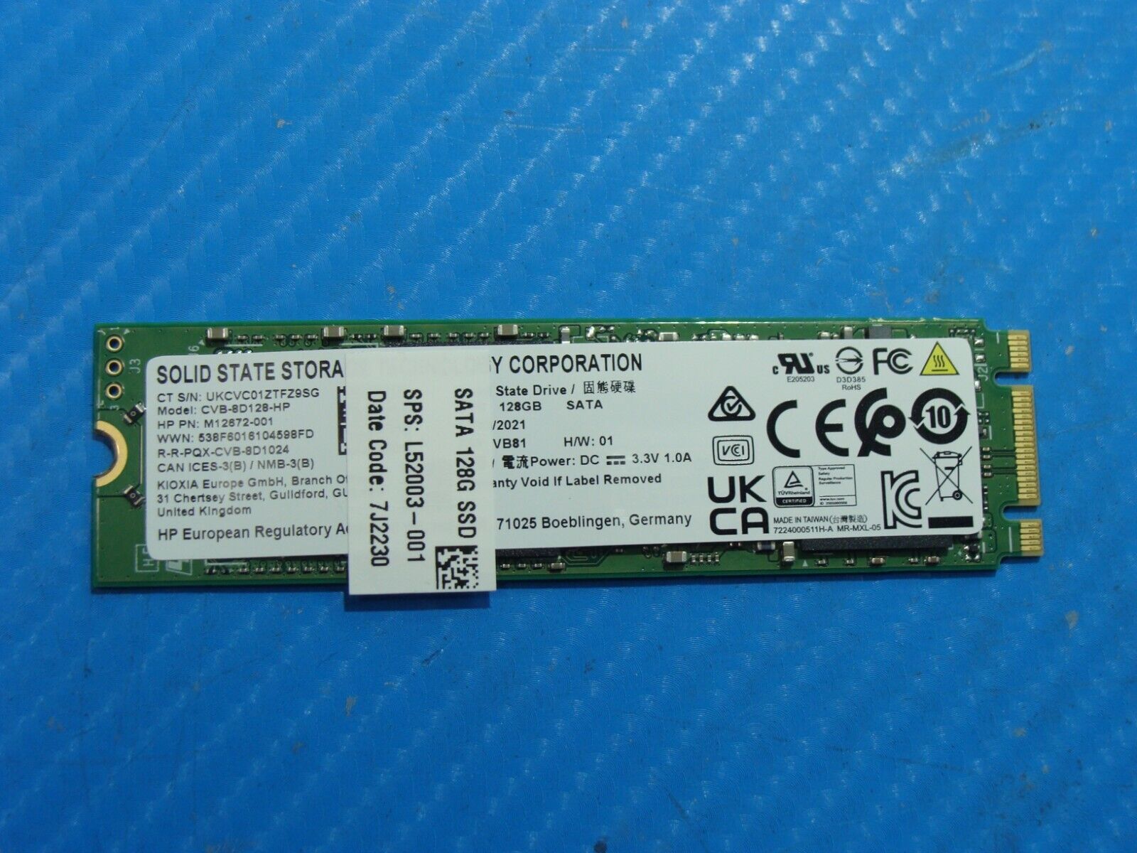 HP 15-dw1053dx KIOXIA 128GB SATA M.2 SSD Solid State Drive CVB-8D128-HP