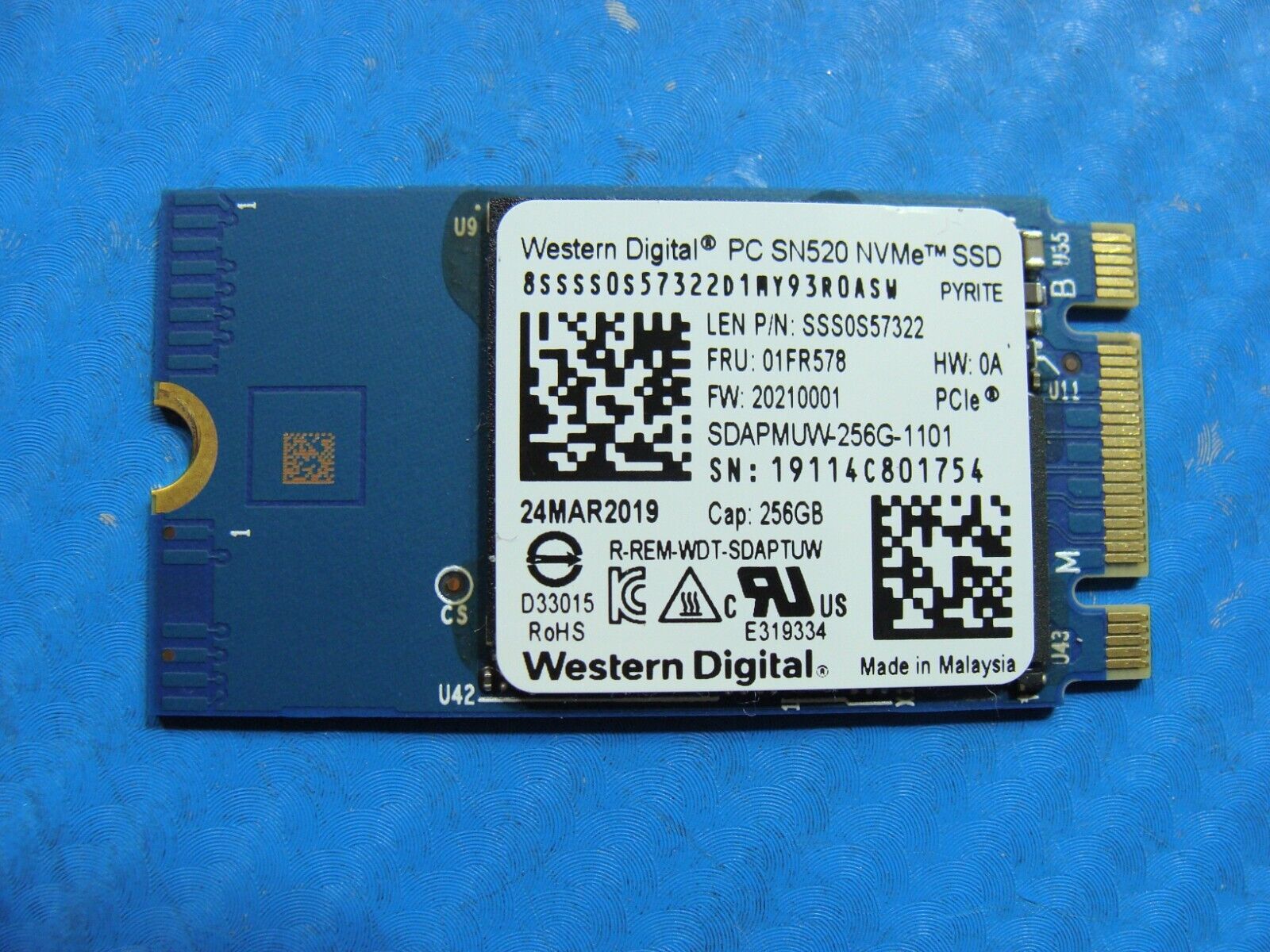 Lenovo 14s-IWL 20RM WD 256GB NVMe M.2 SSD Solid State Drive SDAPMUW-256G-1101