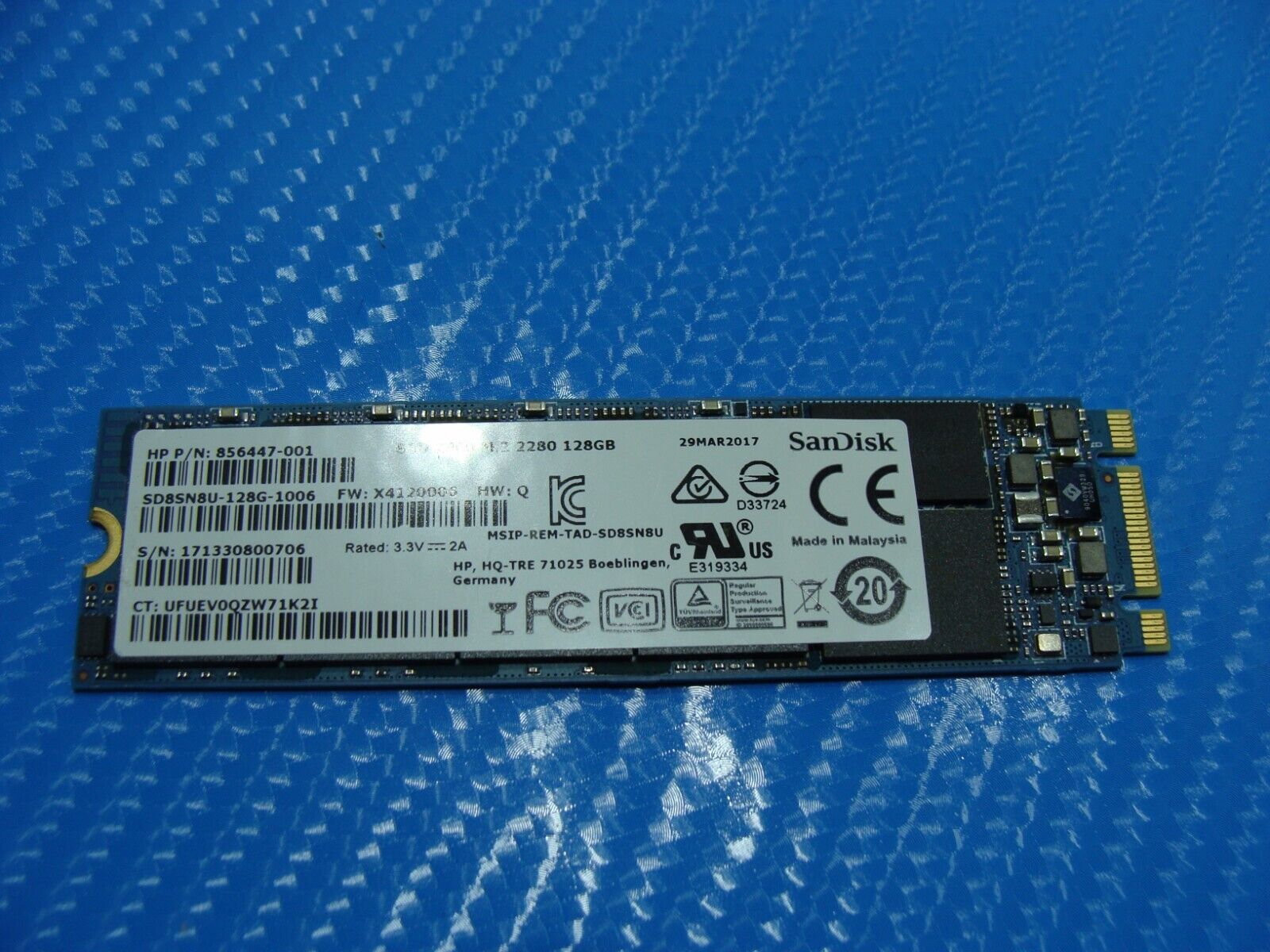 HP 14m-ba011dx SanDisk 128GB M.2 SATA SSD Solid State Drive SD8SN8U-128G-1006