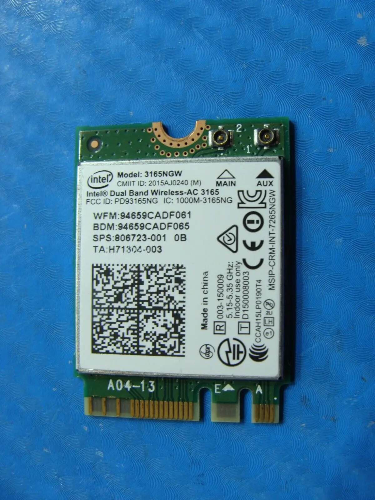 HP Pavilion 13.3” 13-s120nr Genuine Laptop Wireless WiFi Card 3165NGW 806723-001 - Tested Computer Laptop Parts