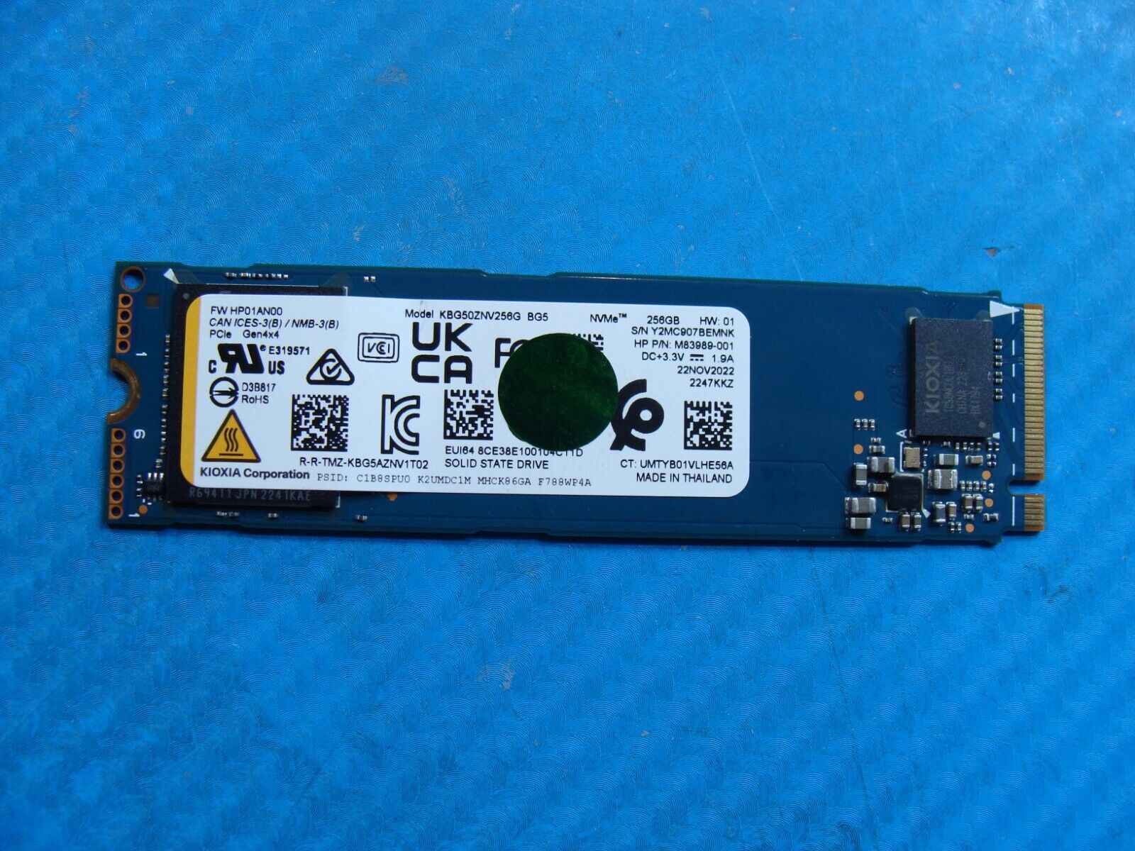 HP 15-dy2702dx KIOXIA 256GB NVMe M.2 SSD Solid State Drive KBG50ZNV256G
