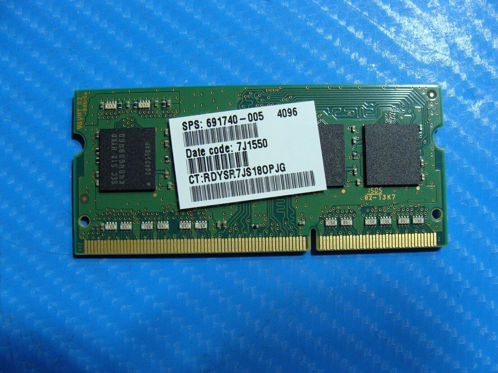 HP 15-r210dx Samsung 4Gb 1Rx8 Memory Ram So-Dimm PC3L-12800S M471B5173QH0-YK0 - Tested Computer Laptop Parts