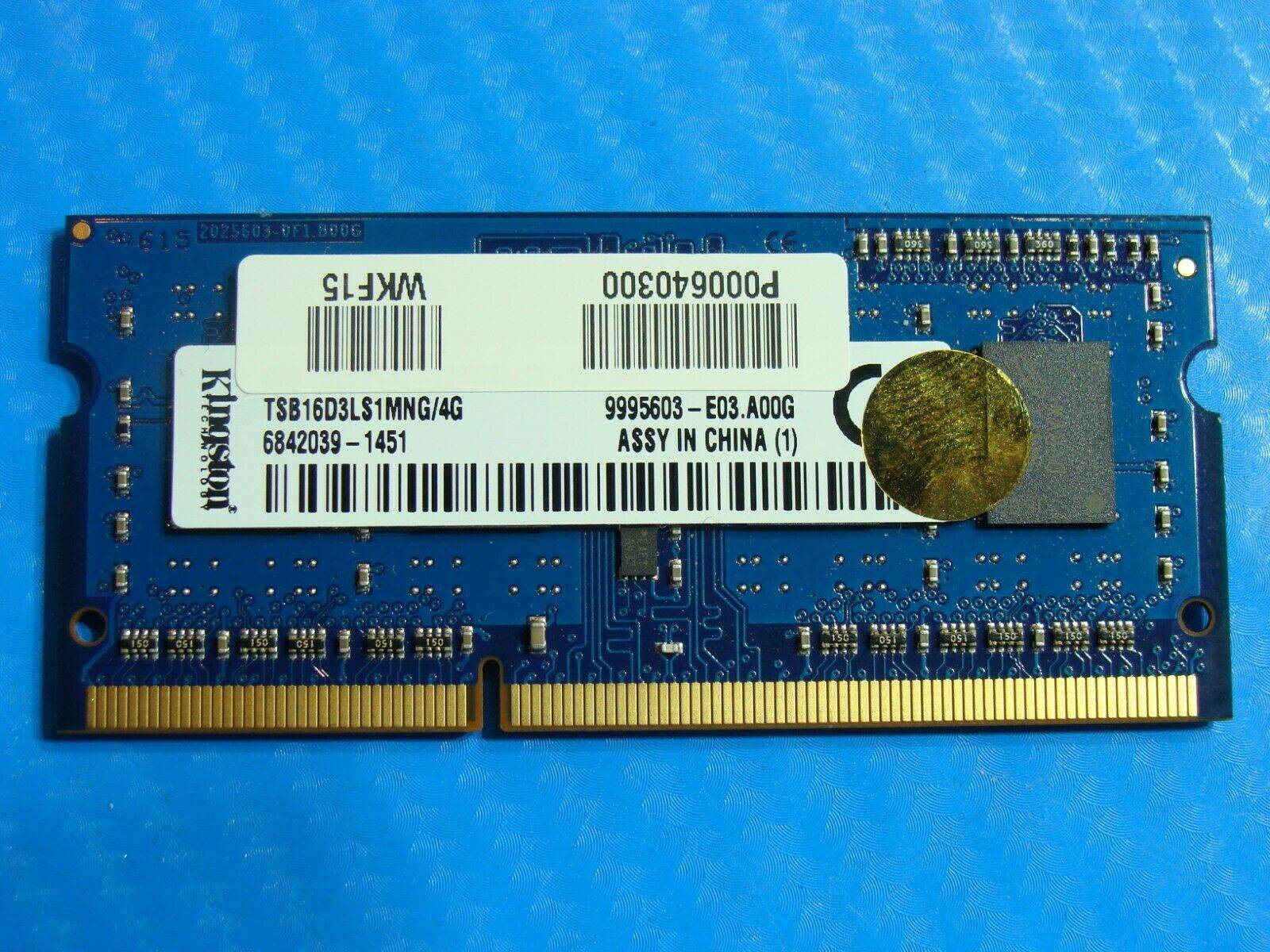 Toshiba P55W Laptop Kingston 4GB Memory PC3L-12800S-11-13-B3 TSB16D3LS1MHG/4G - Tested Computer Laptop Parts