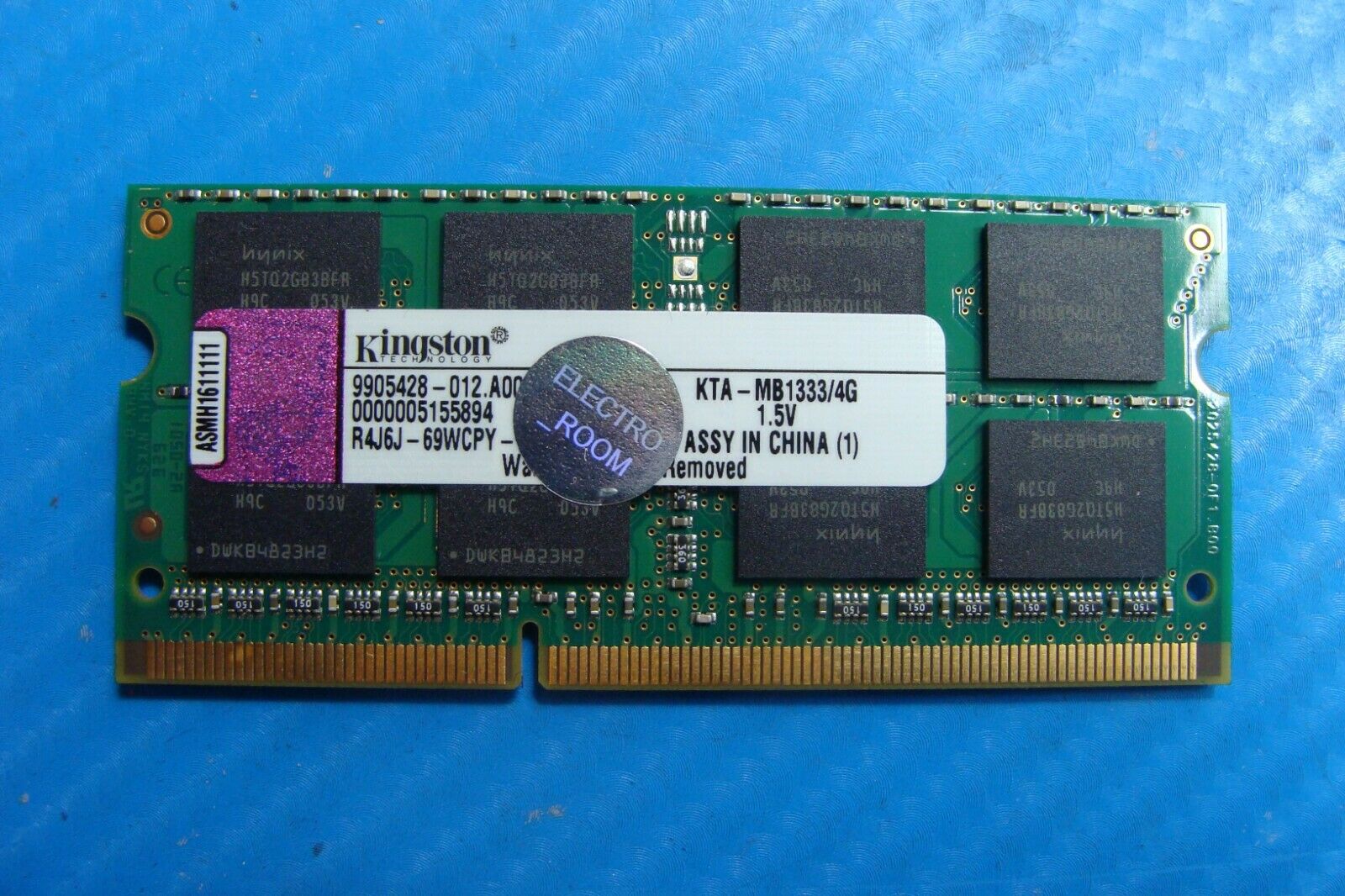 MacBook Pro A1286 Kingston 4Gb Memory RAM SO-DIMM kta-mb1333/4g 