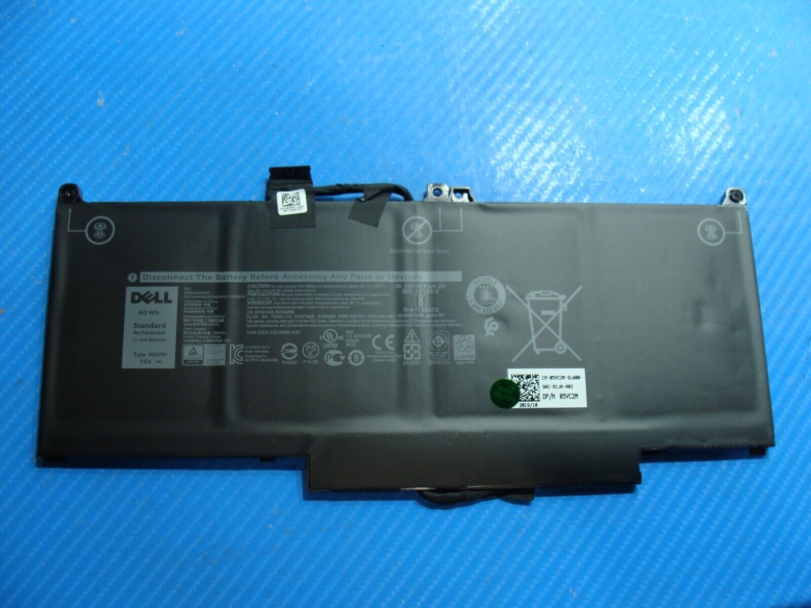 Dell Latitude 5300 13.3" Genuine Laptop Battery 7.6V 60Wh 7500mAh 5VC2M MXV9V