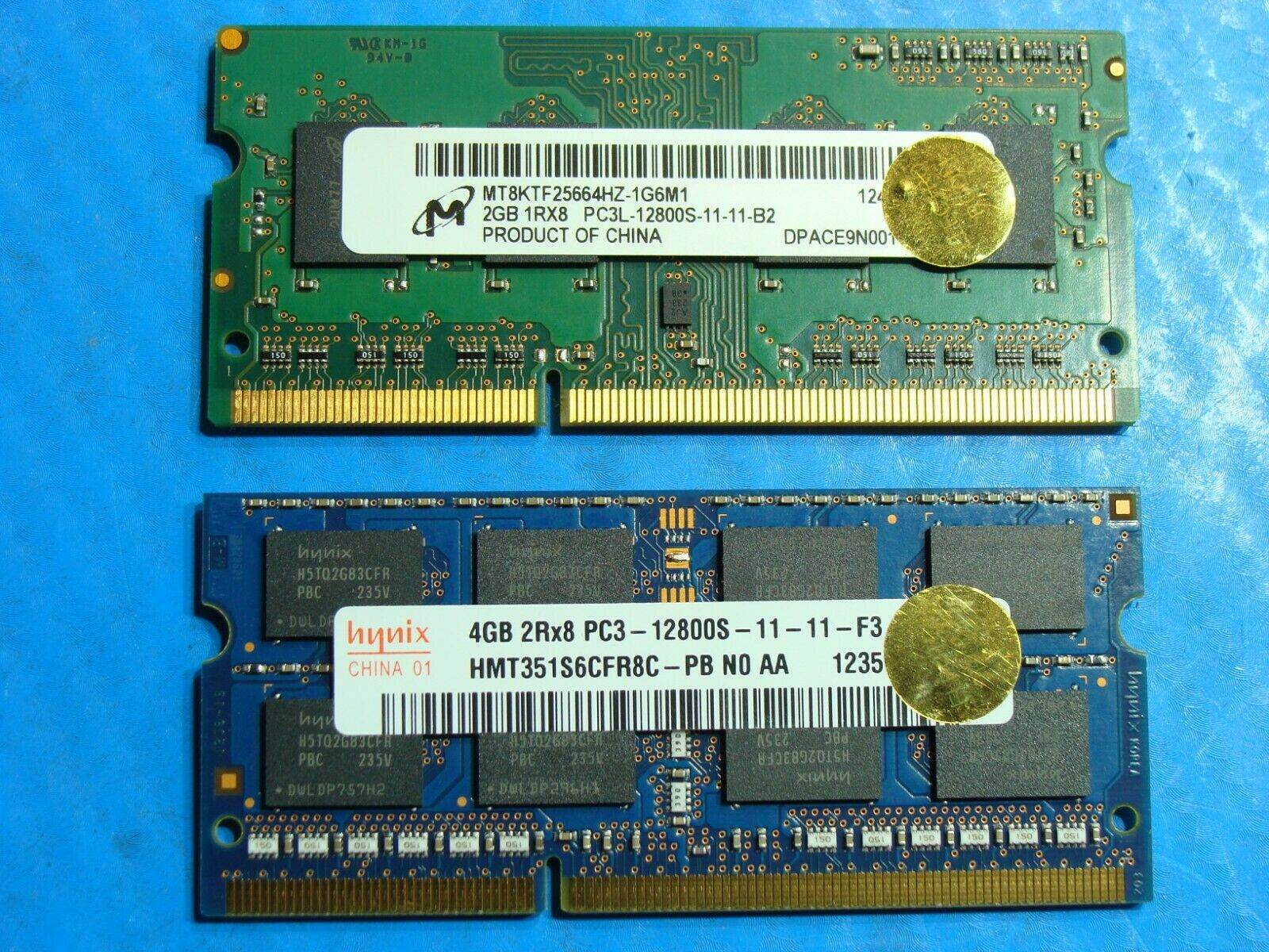 HP 23 SO-DIMM Micron Hynix 2GB 4GB Memory MT8KTF25664HZ-1G6M1 HMT351S6CFR8C-PB - Tested Computer Laptop Parts