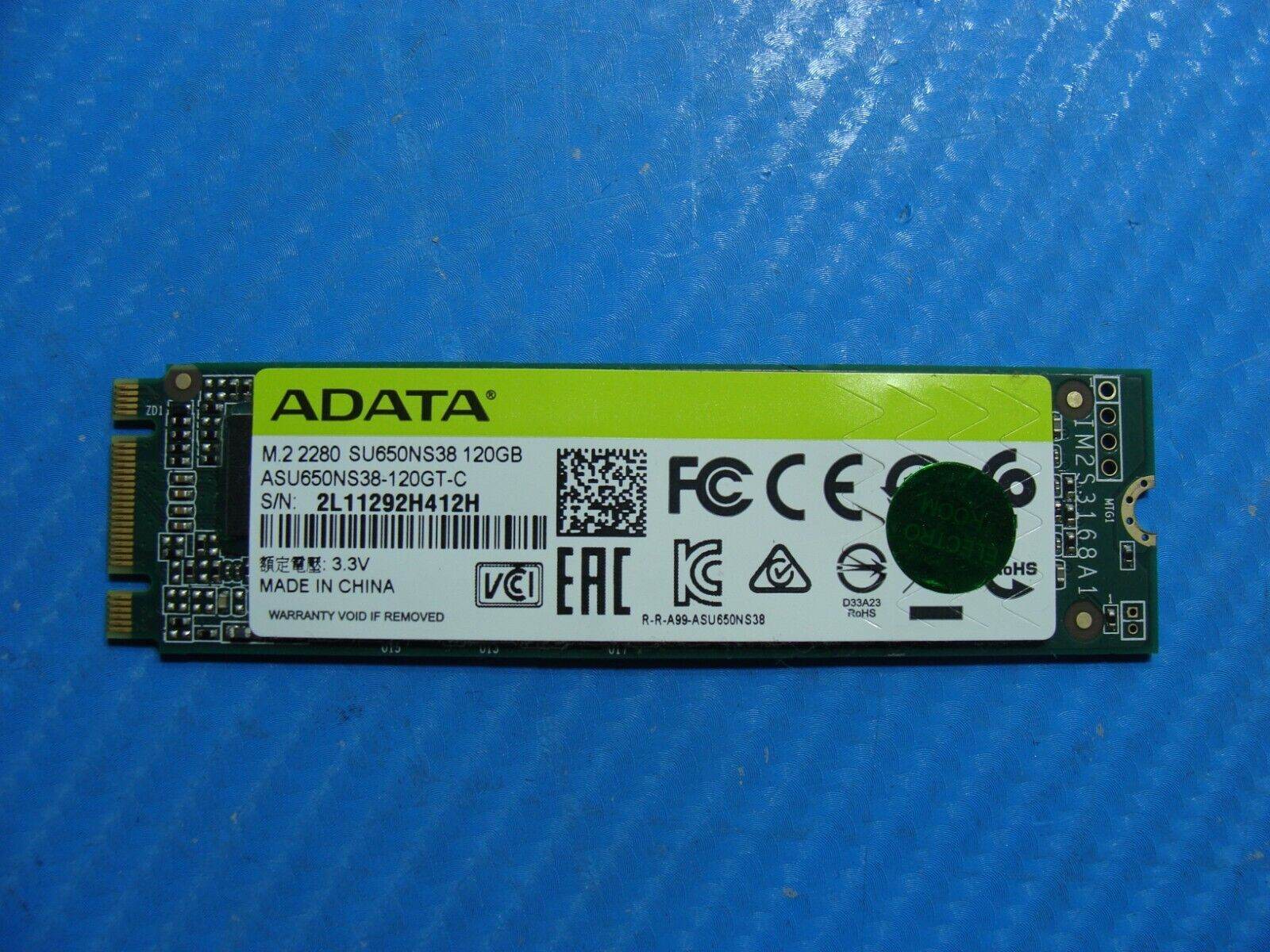 HP 15s-du3024TU ADATA 120GB M.2 SSD Sata SU650NS38-120GT-C - Tested Computer Laptop Parts
