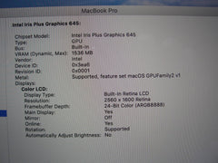 Apple MacBook Pro 13" 2019 Core i5-8 8GB 256GB SSD MUHN2LL/A Iris Plus w/charger