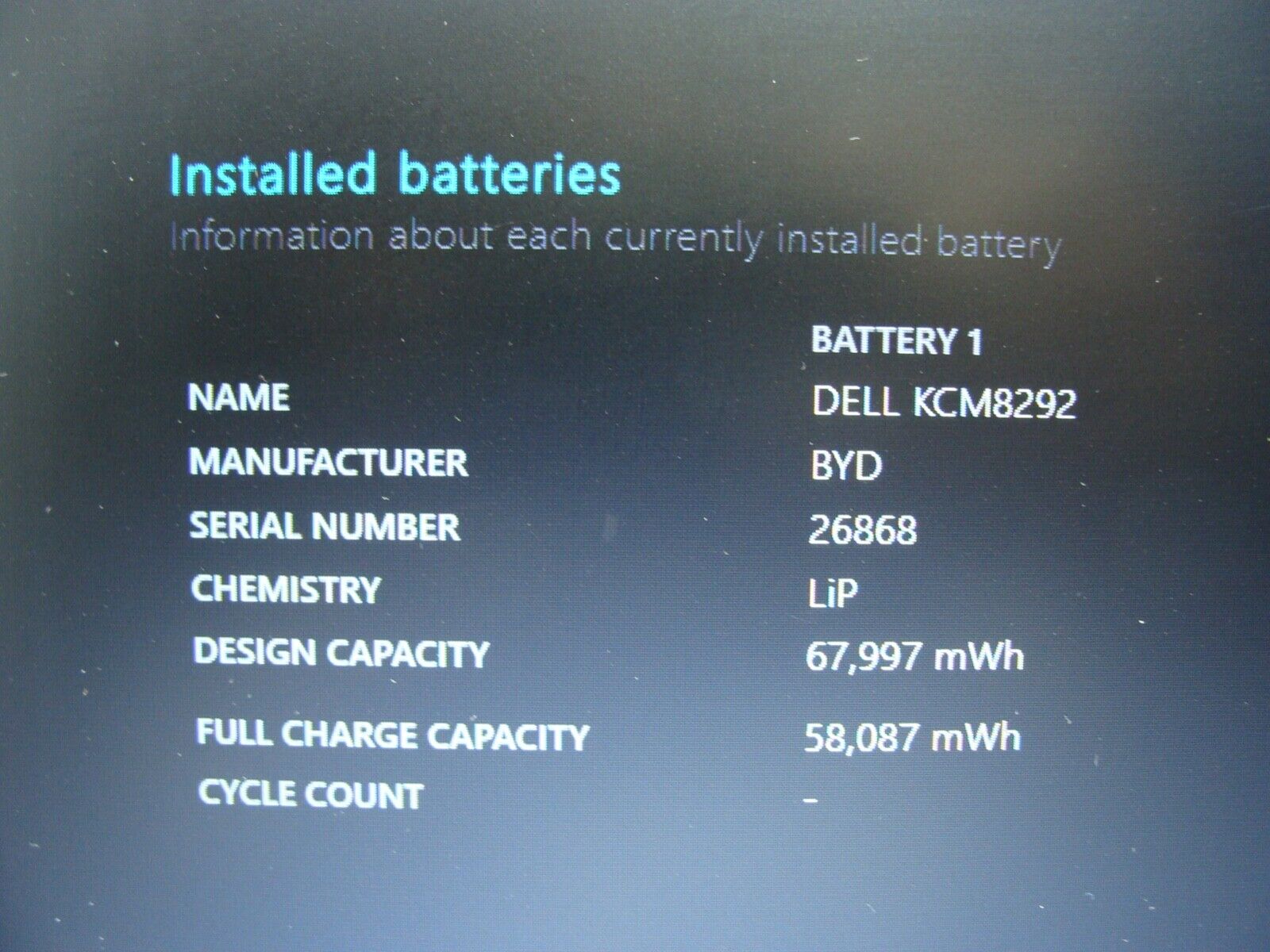 OB Power Battery DELL LATITUDE 5491 Intel I7-8850H 2.6GHZ 16GB RAM 256GB SSD