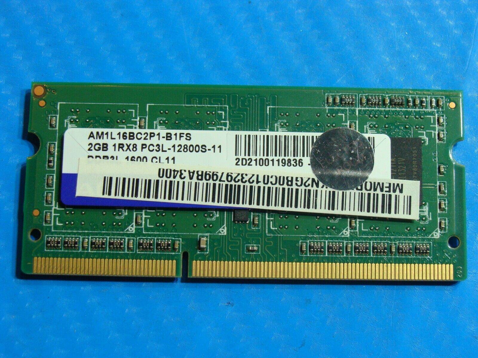 Acer E1-531 ADATA 2GB 1Rx8 PC3L-12800S SO-DIMM Memory RAM AM1L16BC2P1-B1FS - Tested Computer Laptop Parts