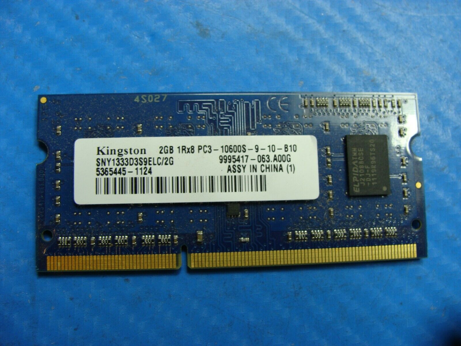 Sony VPCEG15EN Kingston 2GB 1Rx8 PC3-10600S SO-DIMM Memory RAM SNY1333D3S9ELC/2G Kingston