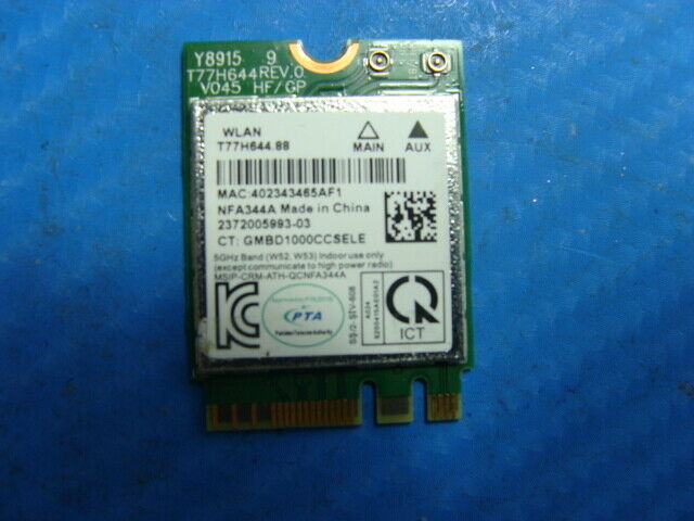 HP Chromebook 14 14-db0023dx OEM Wireless WiFi Card QCNFA344A - Laptop Parts - Buy Authentic Computer Parts - Top Seller Ebay