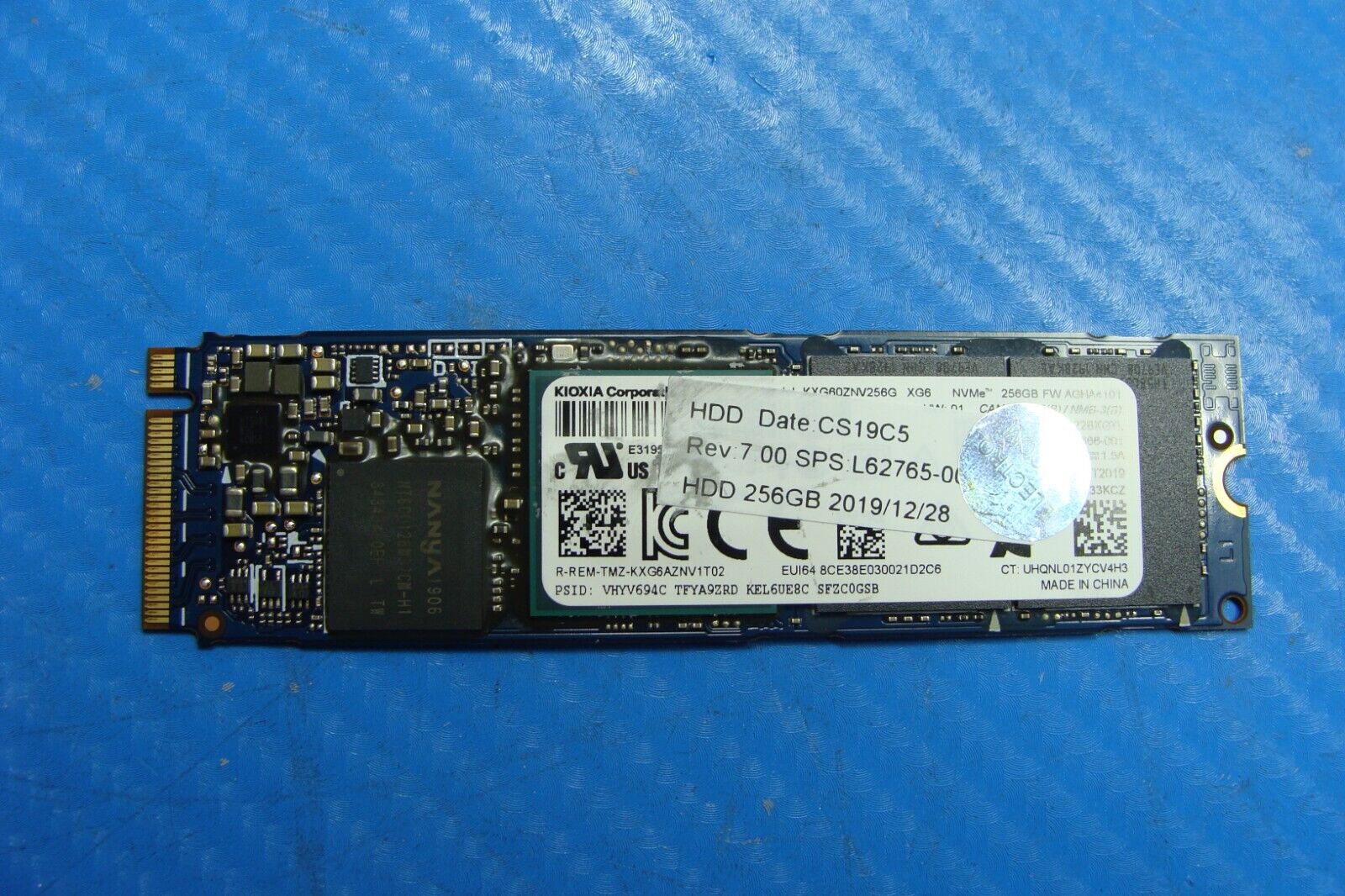 HP EliteBook 840 G6 Kioxia 256Gb SSD NVMe M.2 kxg60znv256g l62765-001