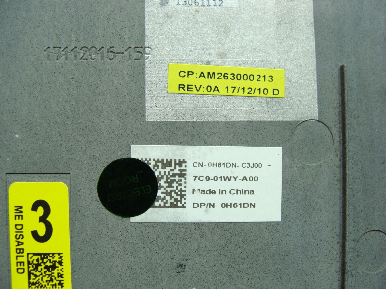 Dell Latitude 7290 12.5 Genuine Bottom Case Base Cover Black H61DN AM263000211