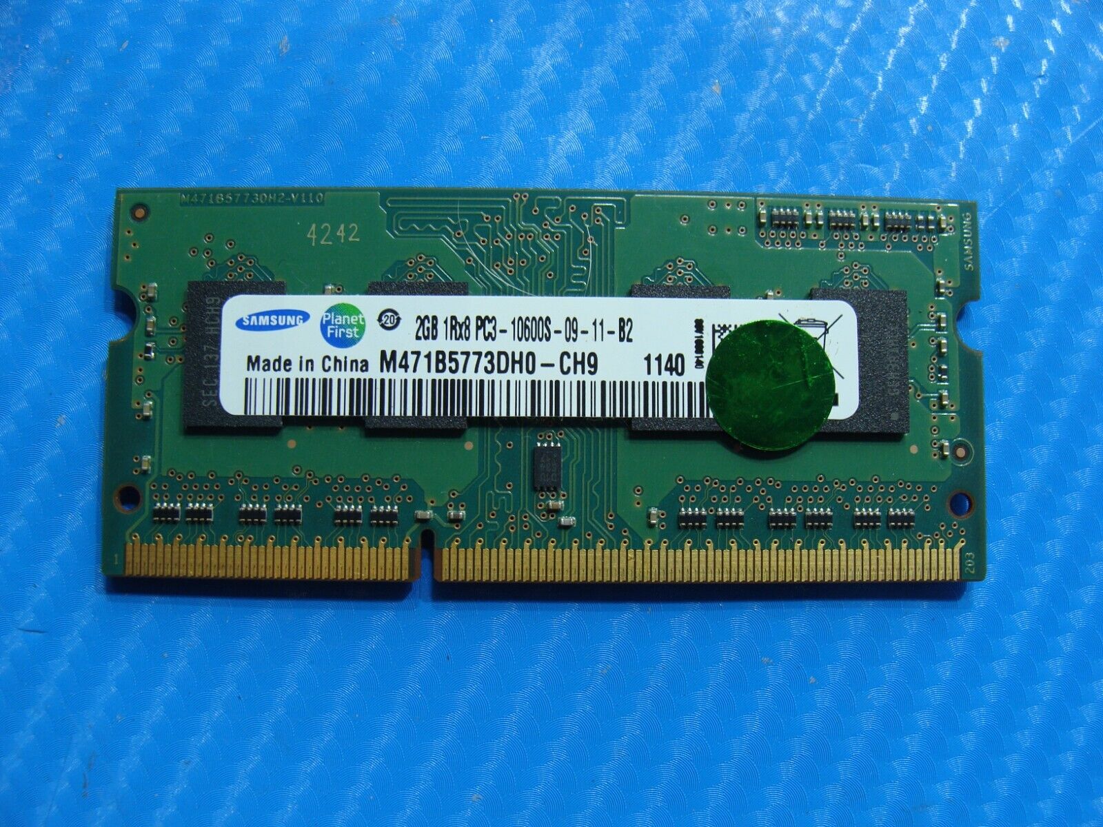 Apple A1278 Samsung 2GB 1Rx8 PC3-10600S Memory RAM SO-DIMM M471B5773DH0-CH9
