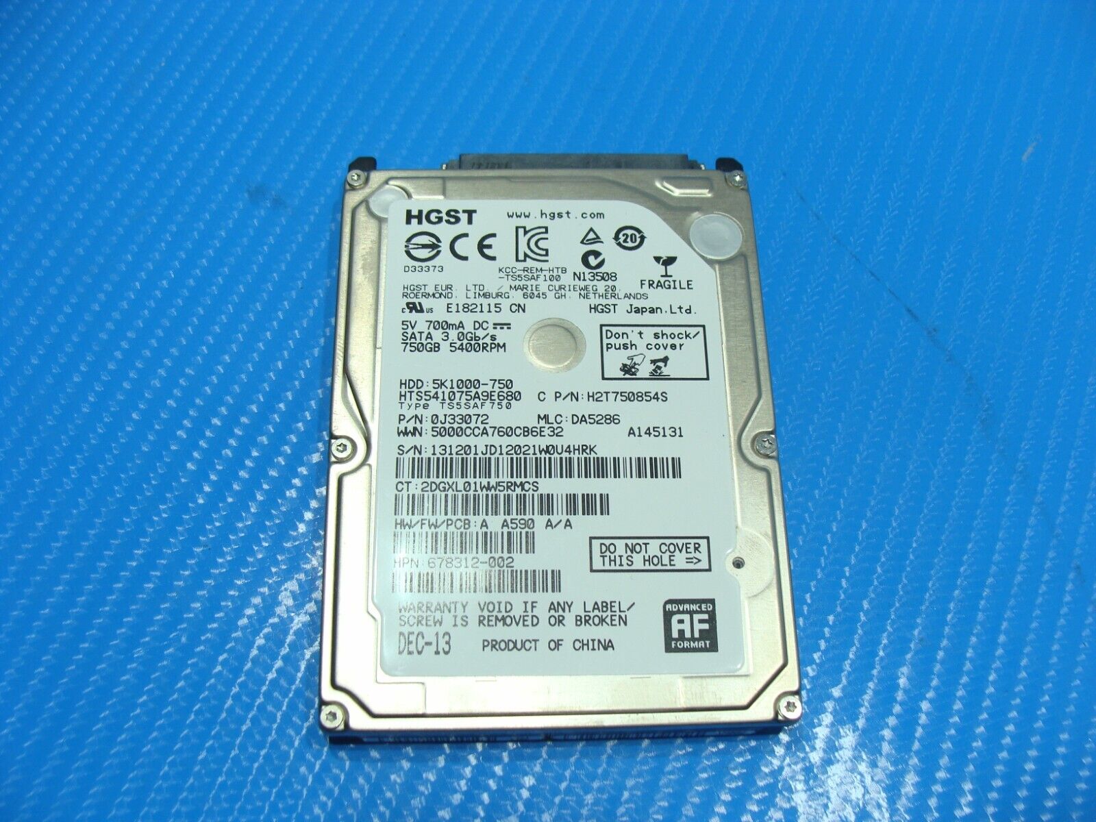 HP Envy 15-j HGST 750GB SATA 2.5