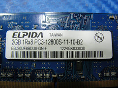 MacBook Pro A1278 Elpida 2GB PC3-12800S SO-DIMM Memory RAM EBJ20UF8BDU0-GN-F - Tested Computer Laptop Parts