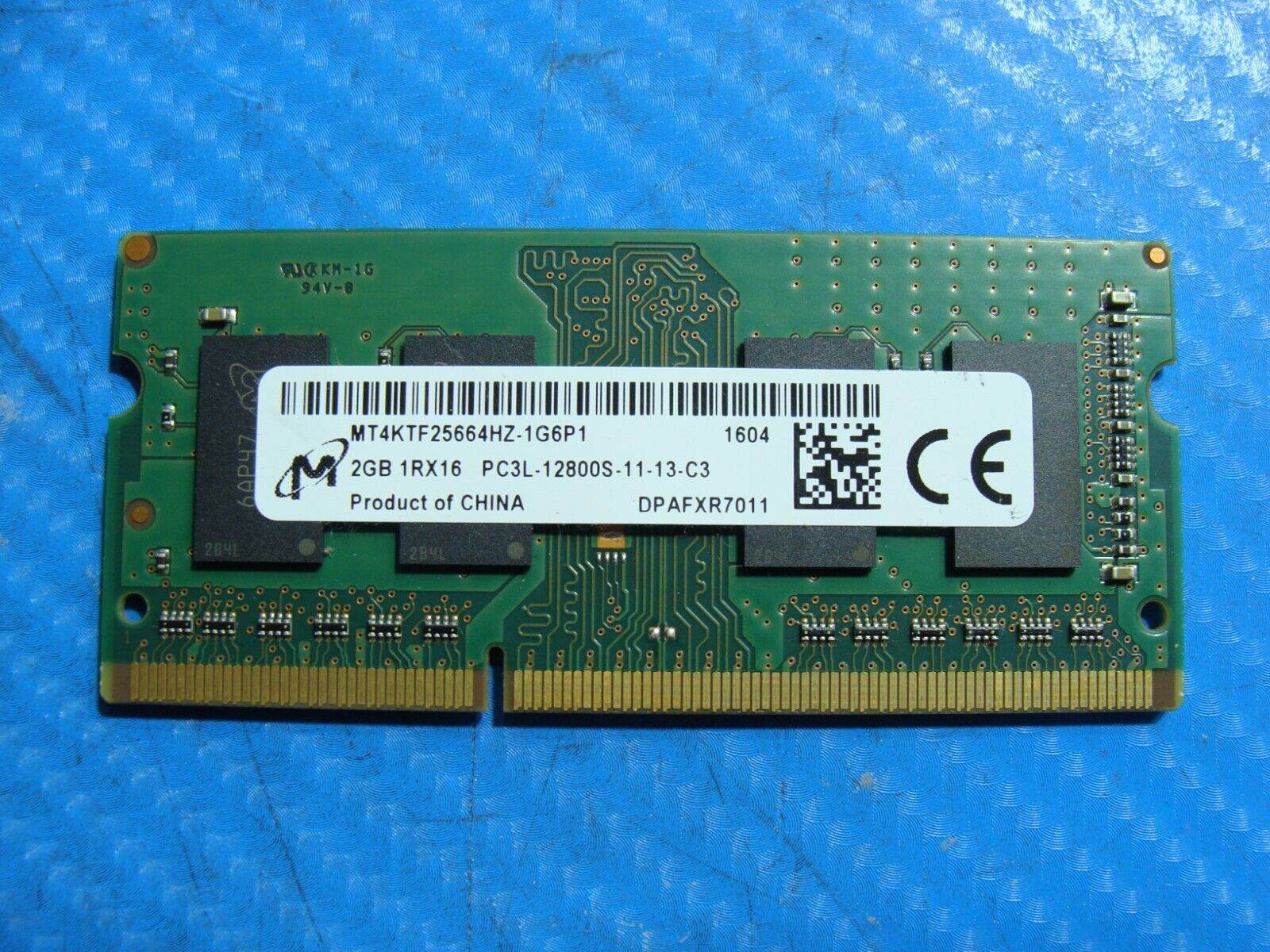 Dell 15 5559 Micron 2GB Memory Ram SO-DIMM pc3l-12800s MT4KTF25664HZ-1G6P1 - Tested Computer Laptop Parts