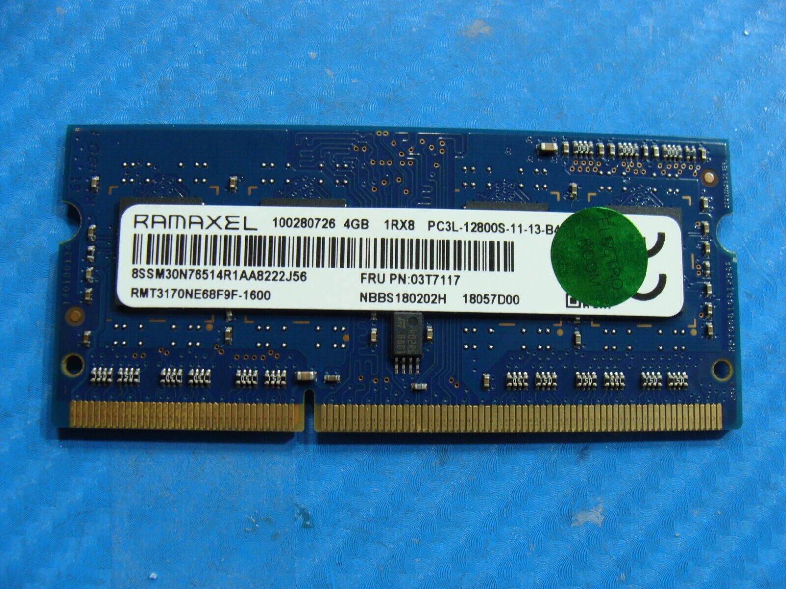 Lenovo 320-15IAP Ramaxel 4GB 1Rx8 PC3-12800S SODIMM Memory RMT3170NE68F9F-1600 - Tested Computer Laptop Parts