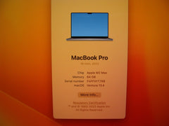 1YR WRTY Apple MacBook Pro 16" 2023 M2 MAX 3.68GHz 12-Core 1TB 64GB 38-Core GPU