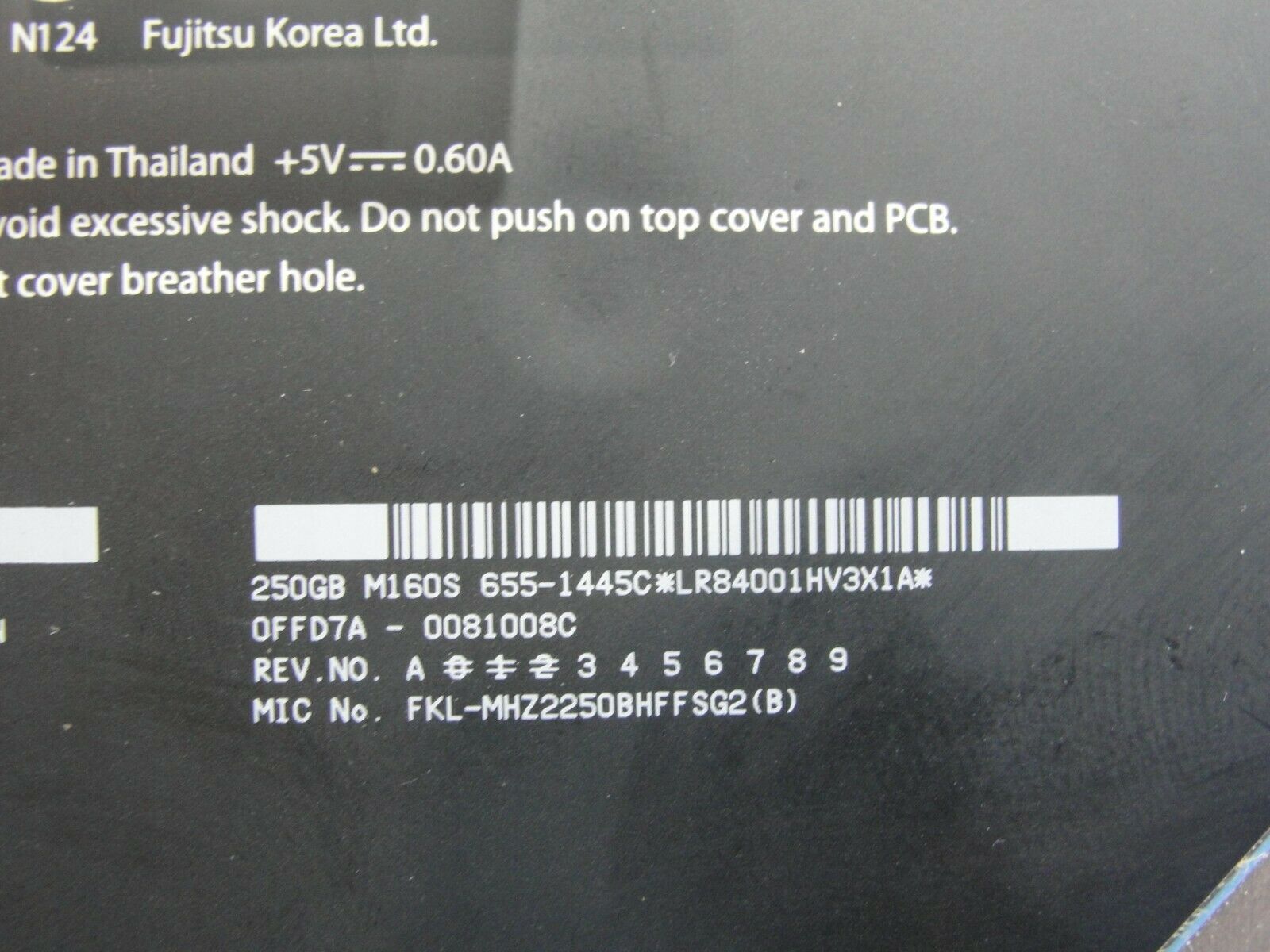 MacBook 13 A1278 2008 MB467LL/A Fujitsu SATA 2.5