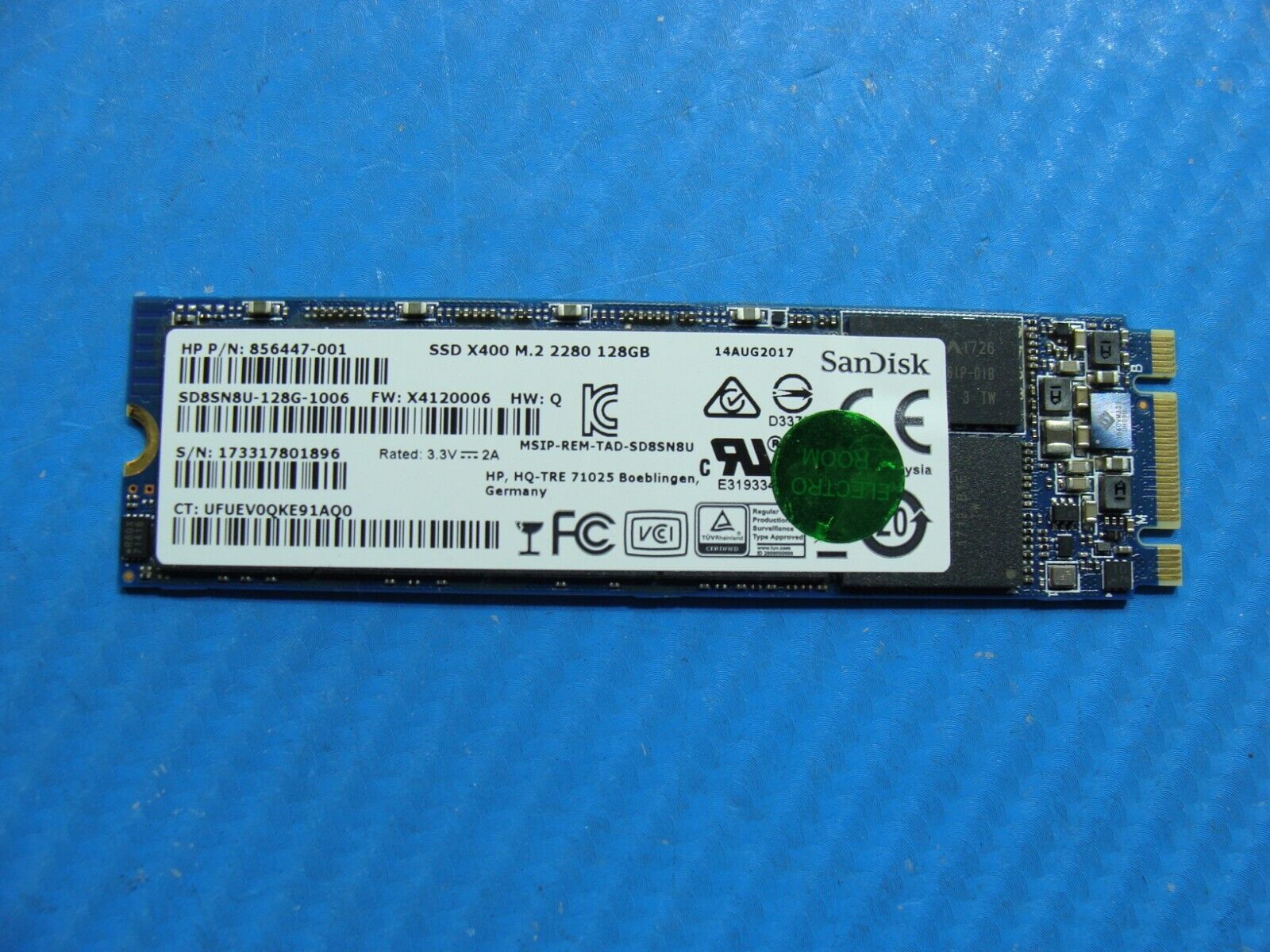 HP 17-w220nr SanDisk 128GB M.2 SATA SSD Solid State Drive SD8SN8U-128G-1006