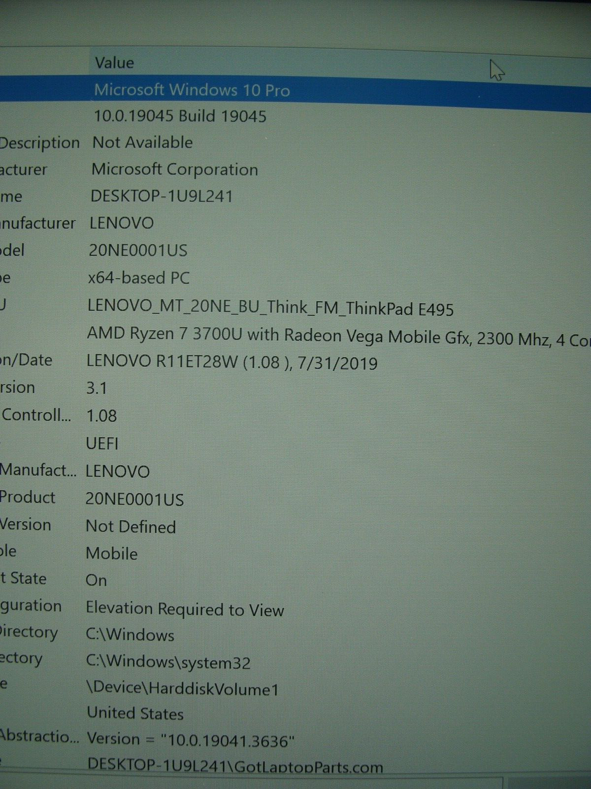 Lenovo ThinkPad E495 14 FHD Ryzen 7 3700U 8GB RAM 256GB SSD RX Vega 10 Graphics