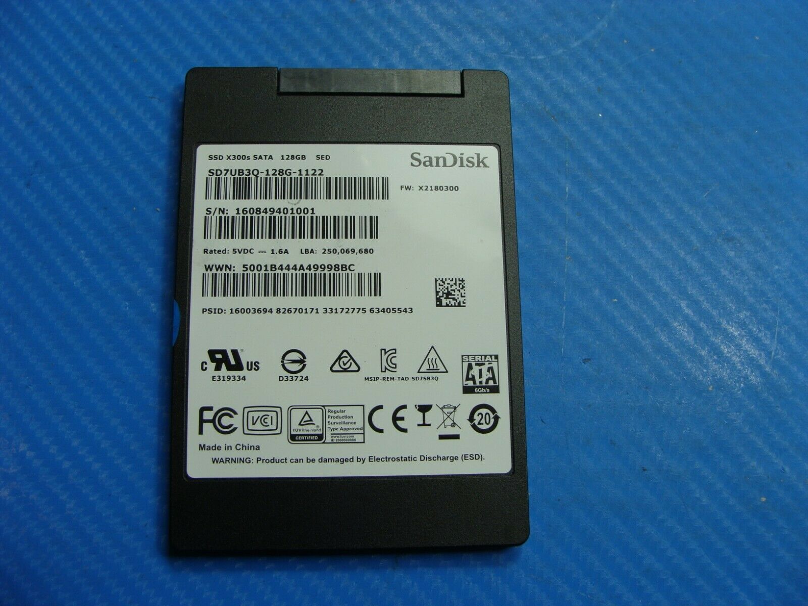 HP Pavilion x360 13-s120nr SanDisk X300 128GB SATA 2.5