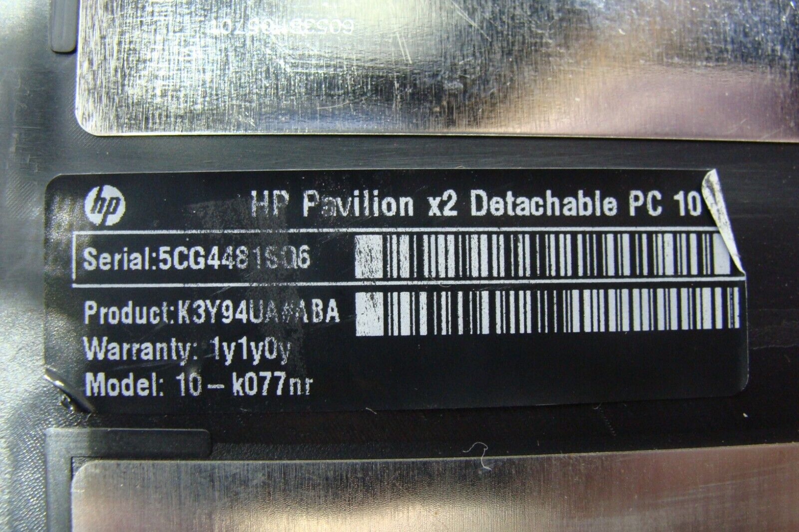 HP Pavilion X2 10.1 10-k077nr Genuine Tablet LCD Top Back Cover 792587-001