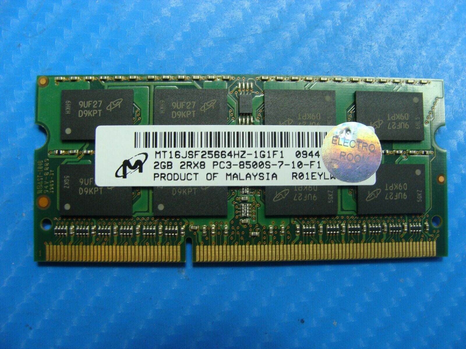 MacBook Pro A1278 Micron 2GB PC3-8500S SO-DIMM Memory RAM MT16JSF25664HZ-1G1F1 - Tested Computer Laptop Parts