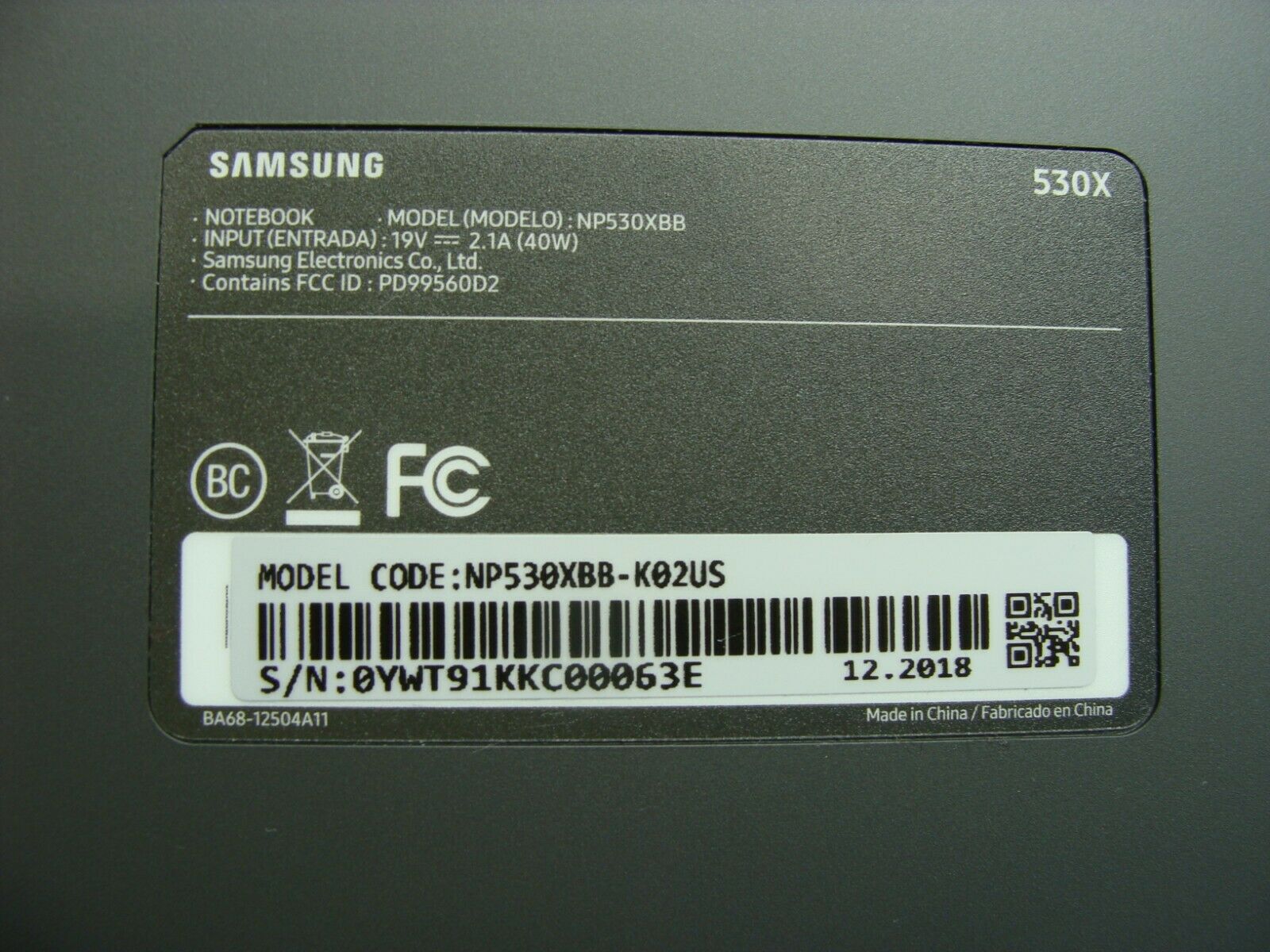 Samsung Notebook NP530XBB-K02US 13.3